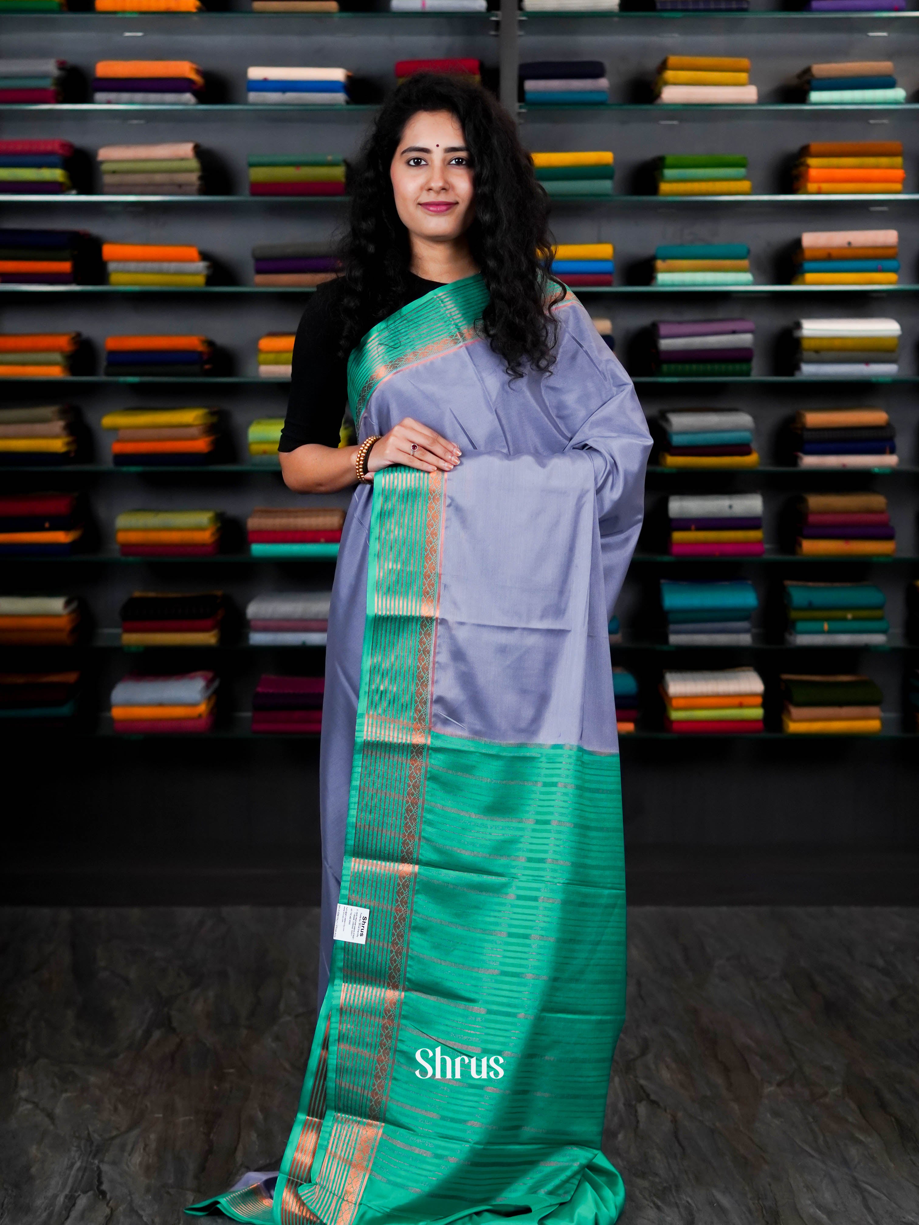 Purple & Green - Semi Mysoresilk - Shop on ShrusEternity.com