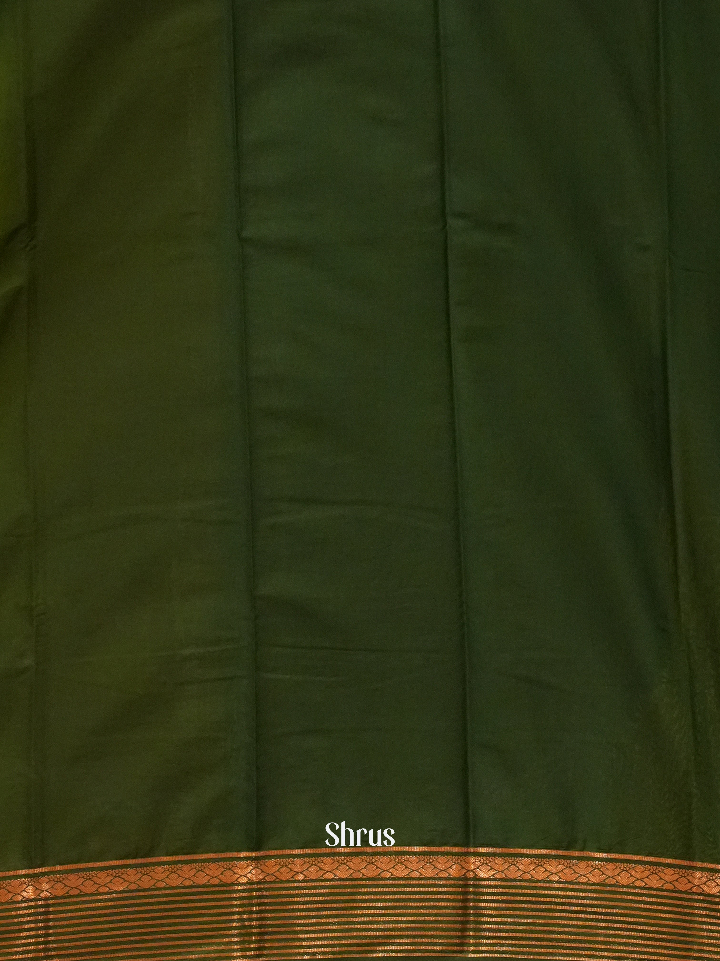 Brown & Green - Semi Mysoresilk Saree - Shop on ShrusEternity.com