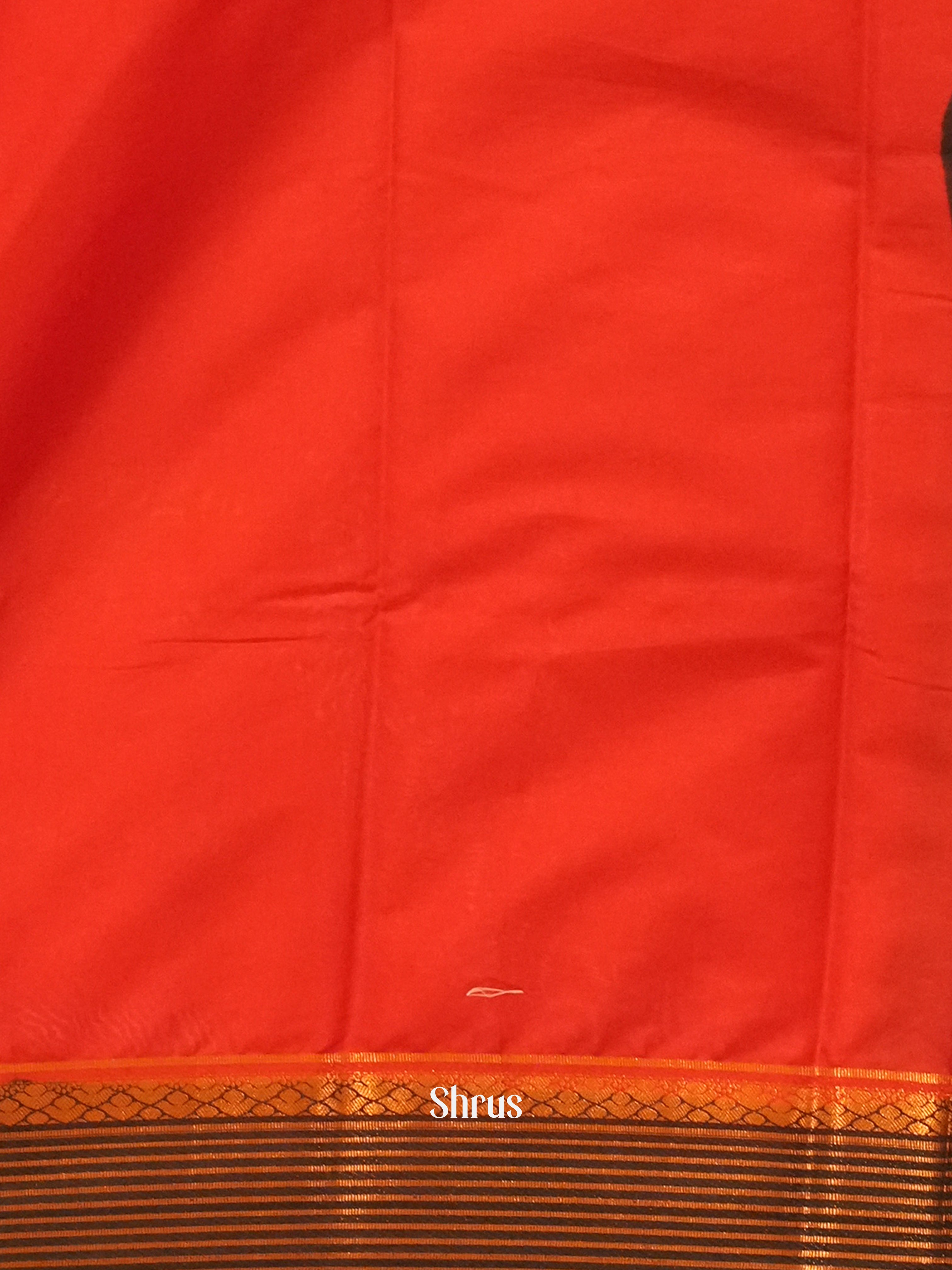 Red & Black - Semi Mysoresilk Saree - Shop on ShrusEternity.com