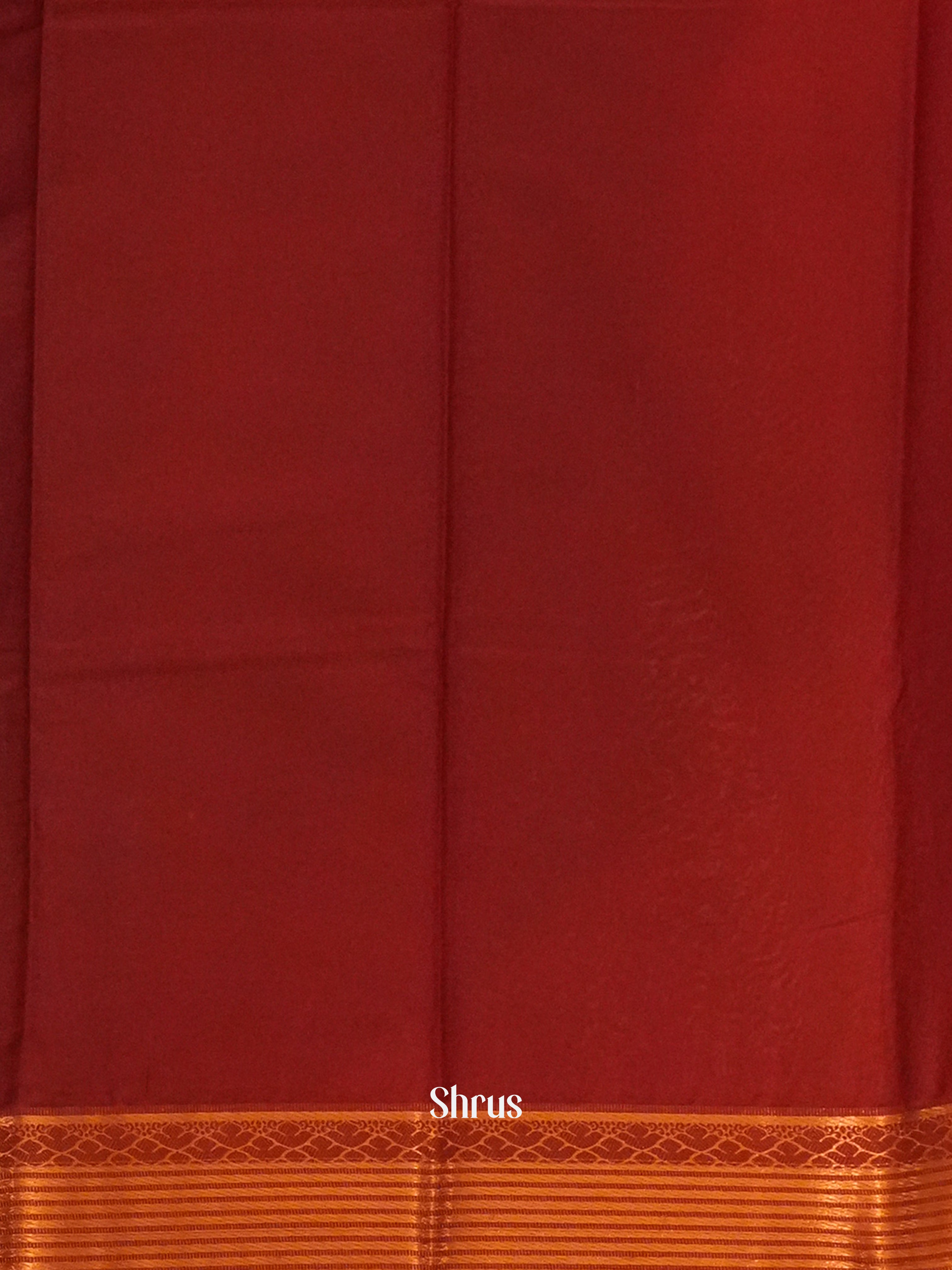 Green & Maroon - Semi Mysoresilk Saree - Shop on ShrusEternity.com