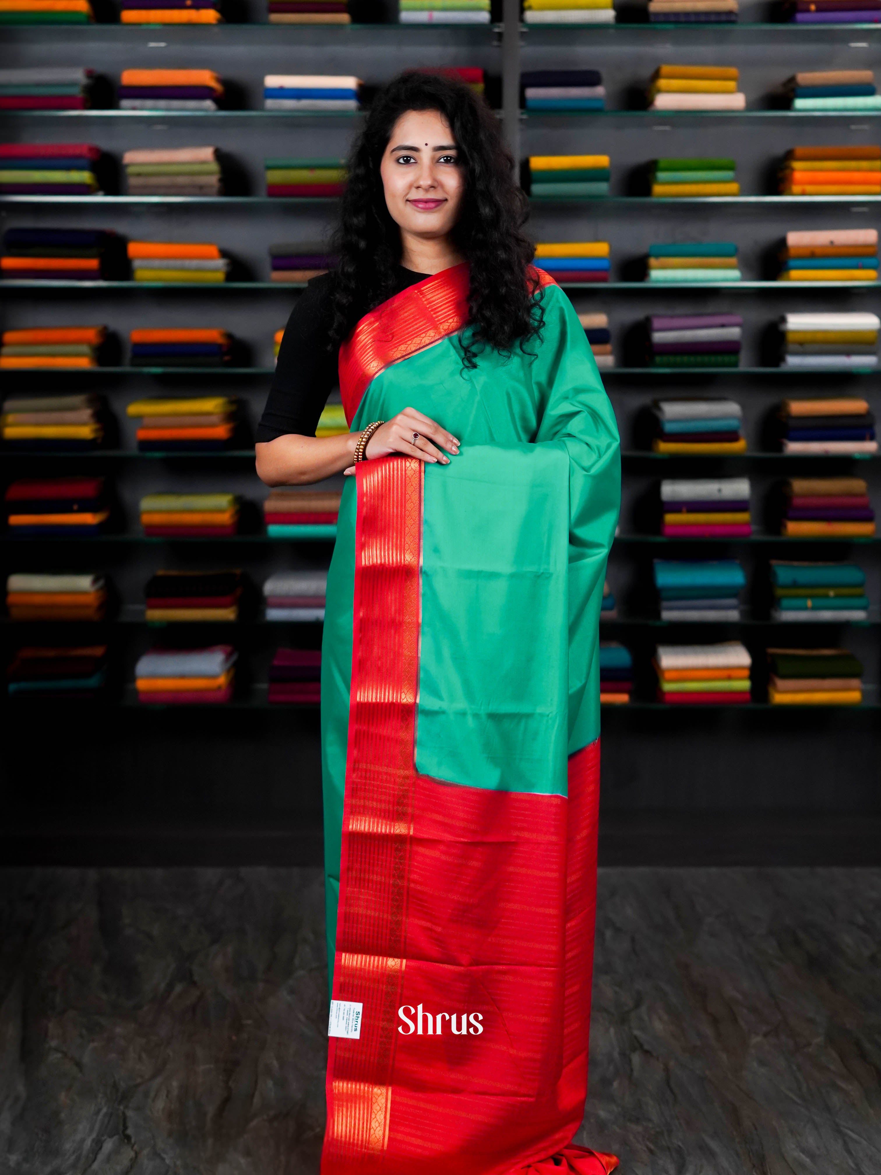 Green & Red - Semi Mysoresilk - Shop on ShrusEternity.com