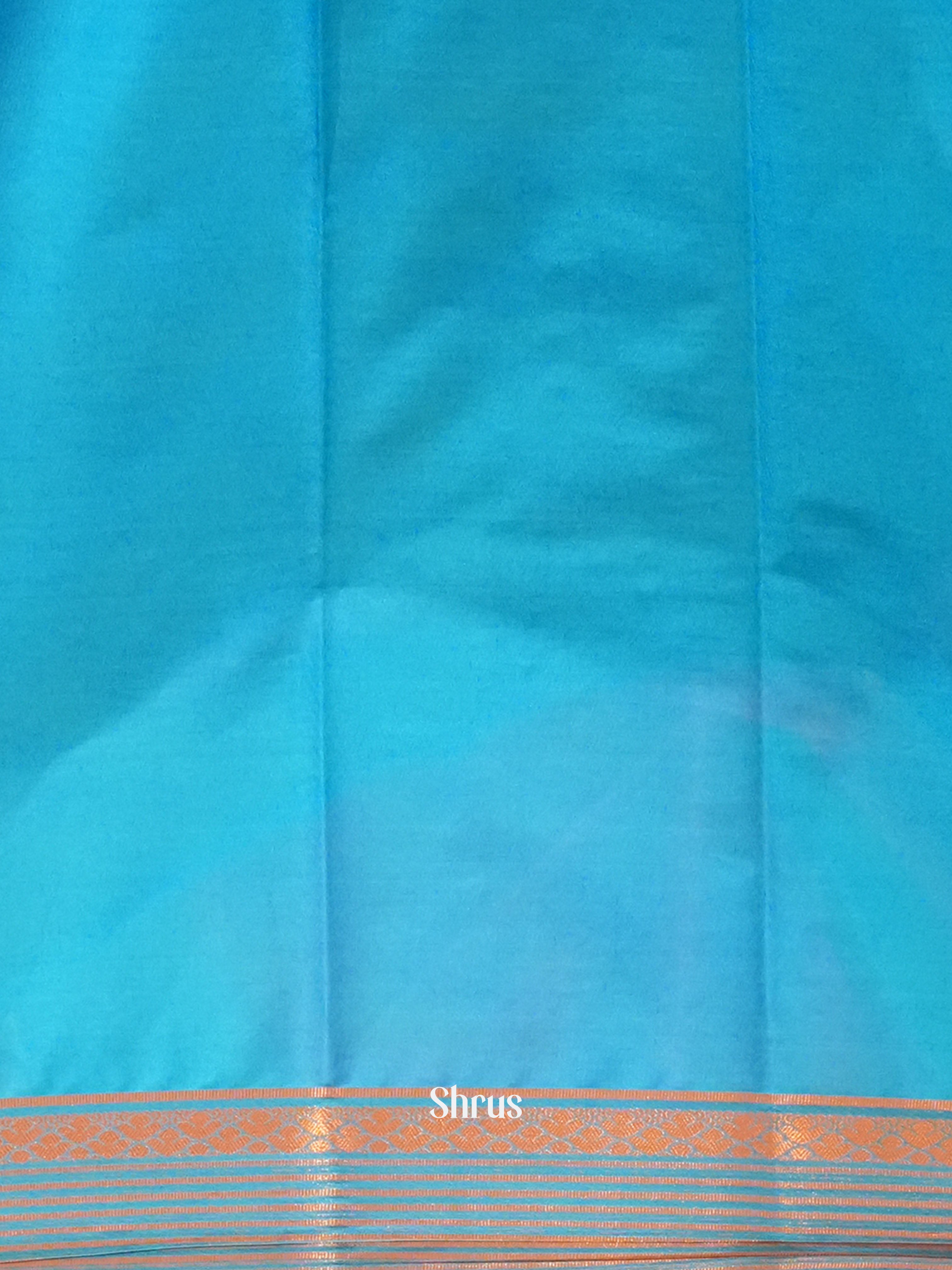 Pink & Blue - Semi Mysore Silk Saree - Shop on ShrusEternity.com