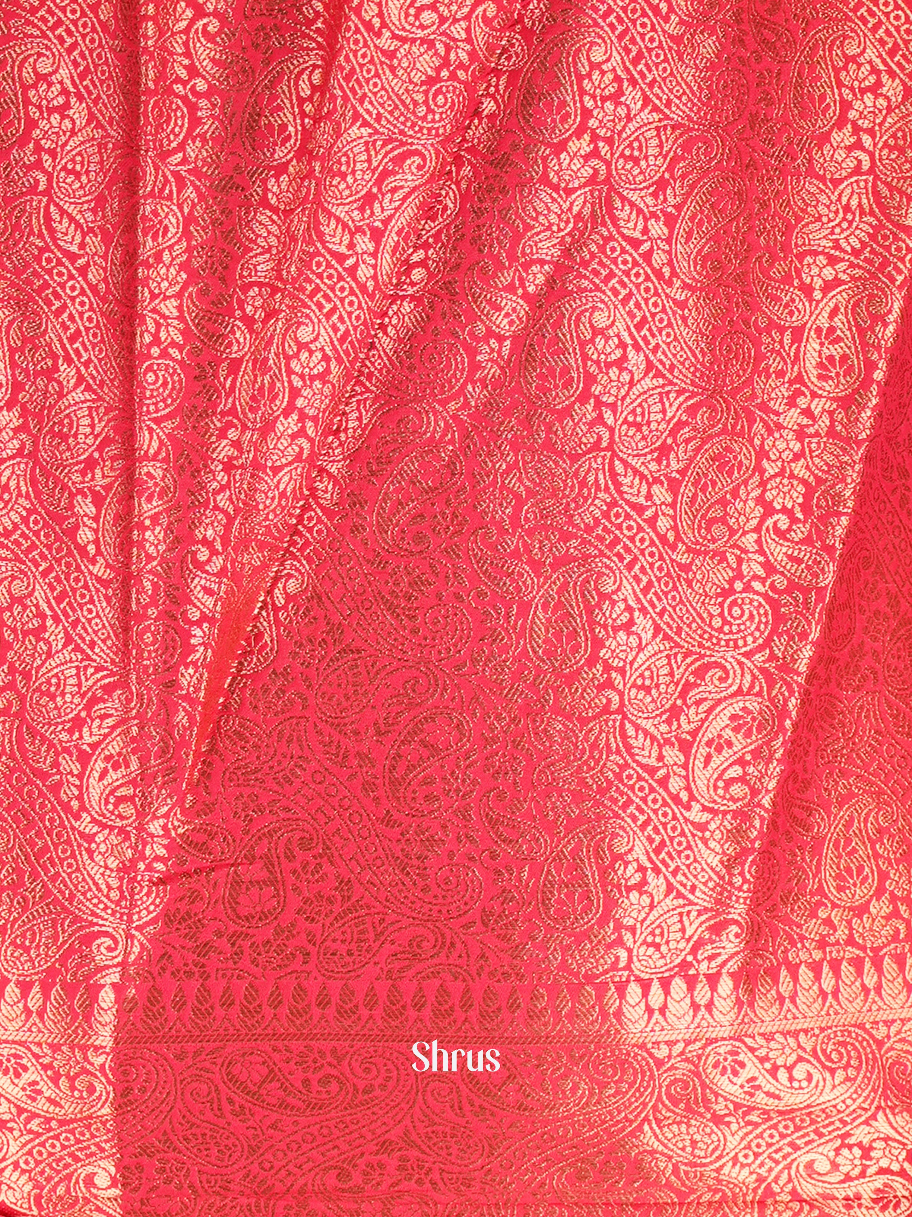 Black & Red - Semi Mysoresilk Saree - Shop on ShrusEternity.com