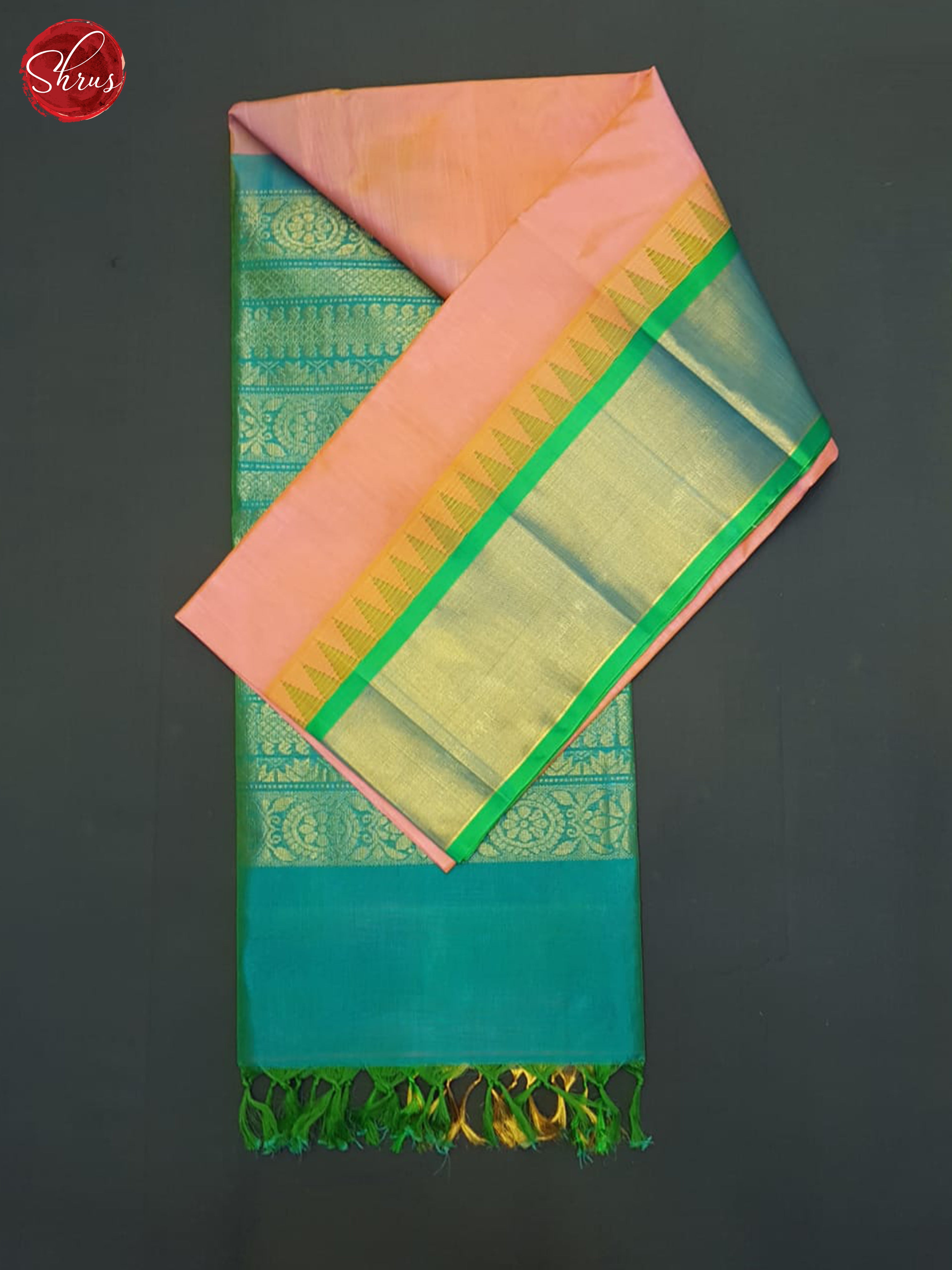 Pink And Blue- Silk Cotton Saree - Shop on ShrusEternity.com