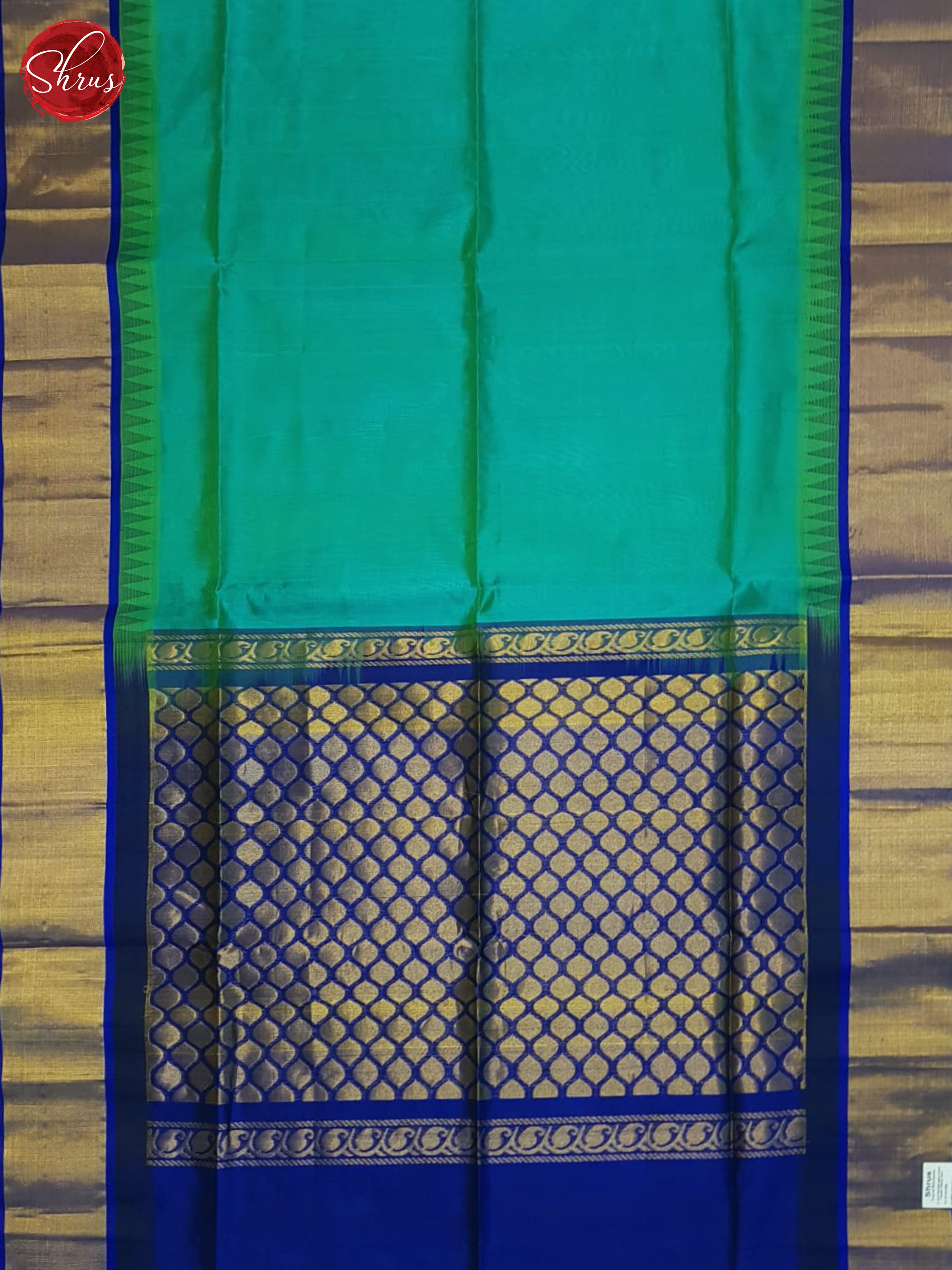 Blue & Dark Blue - Silk Cotton Saree - Shop on ShrusEternity.com
