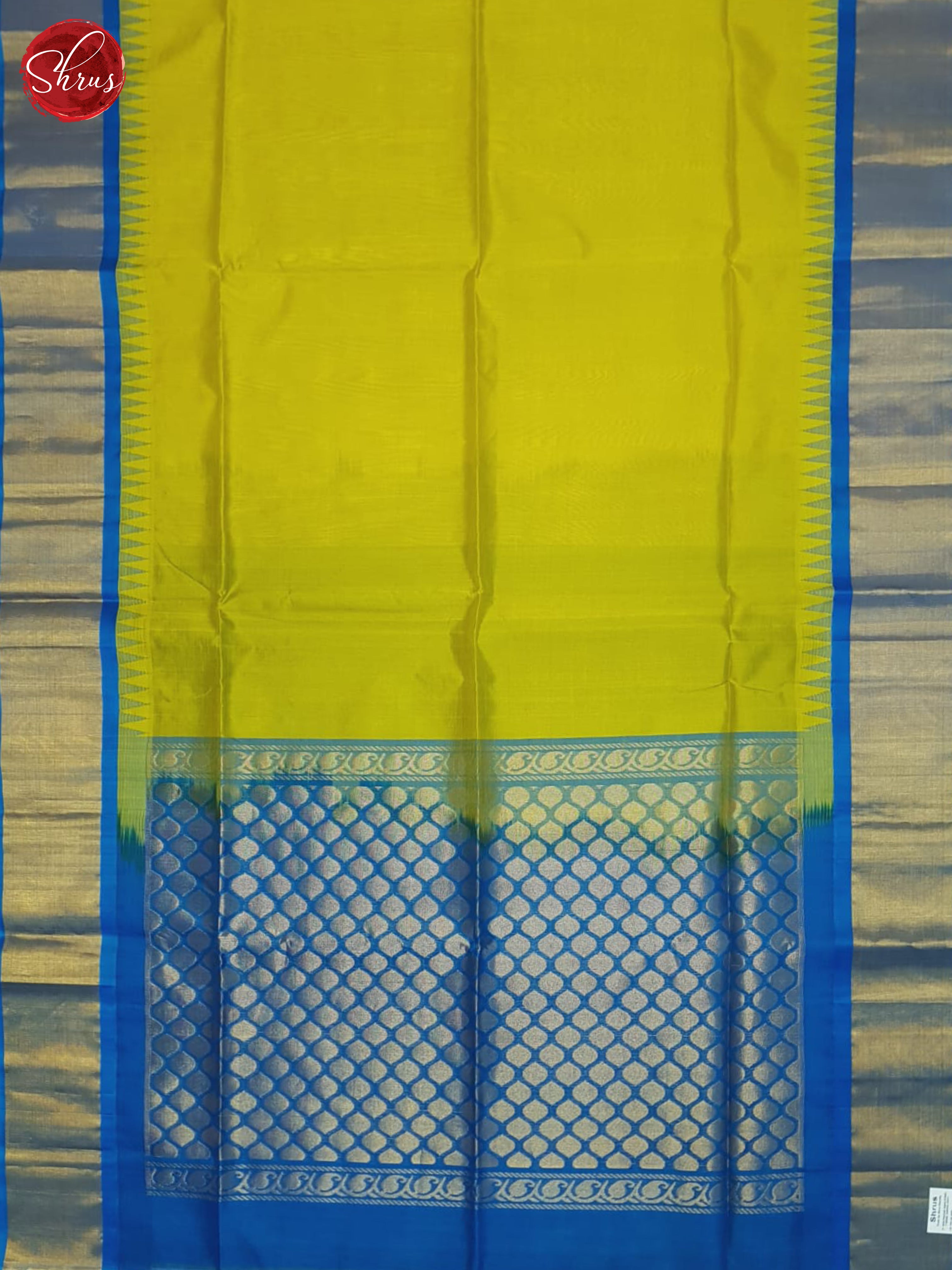 Green And Blue- Silk Cotton Saree - Shop on ShrusEternity.com