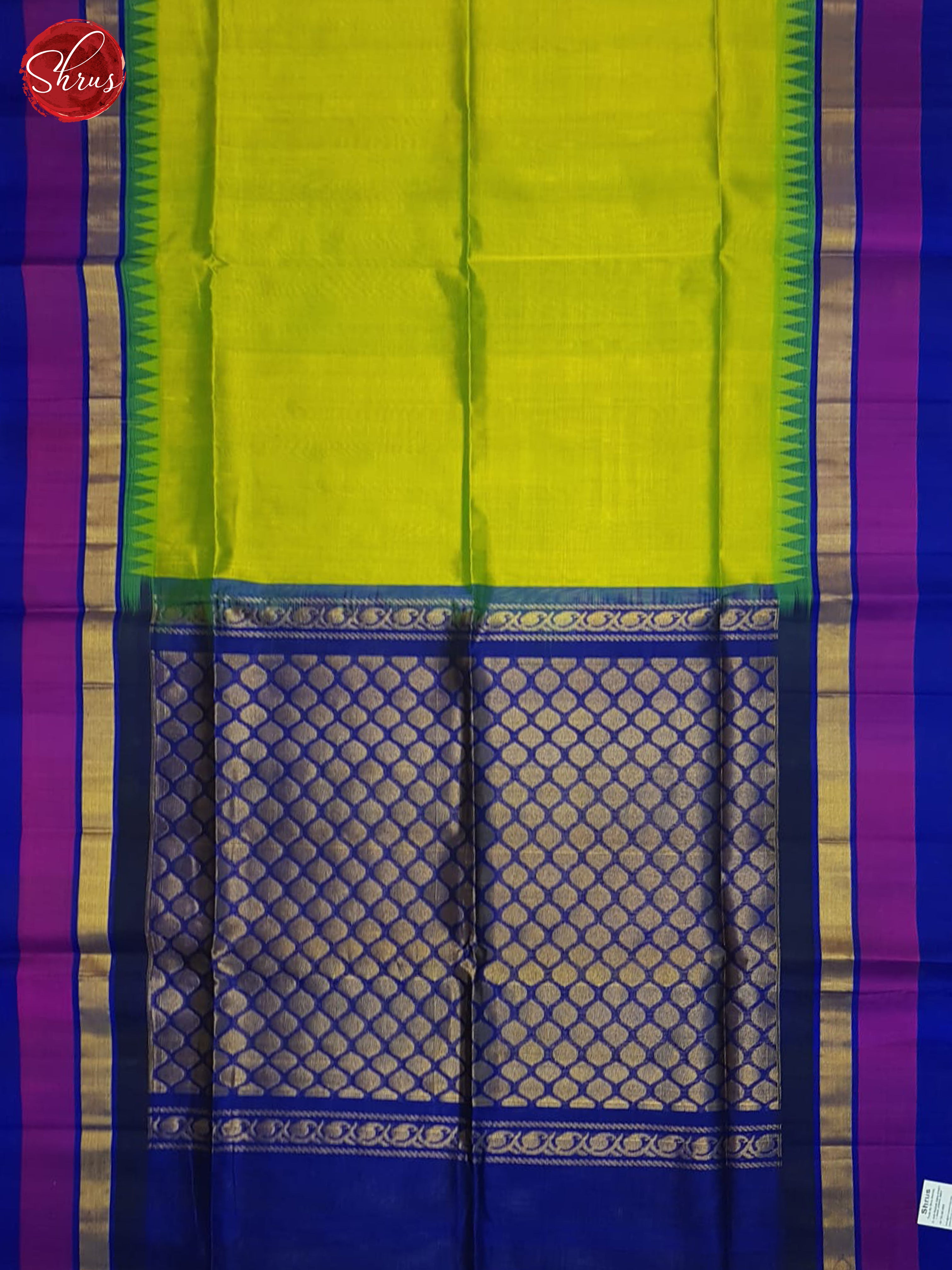 Green And Blue- Silk Cotton Saree - Shop on ShrusEternity.com