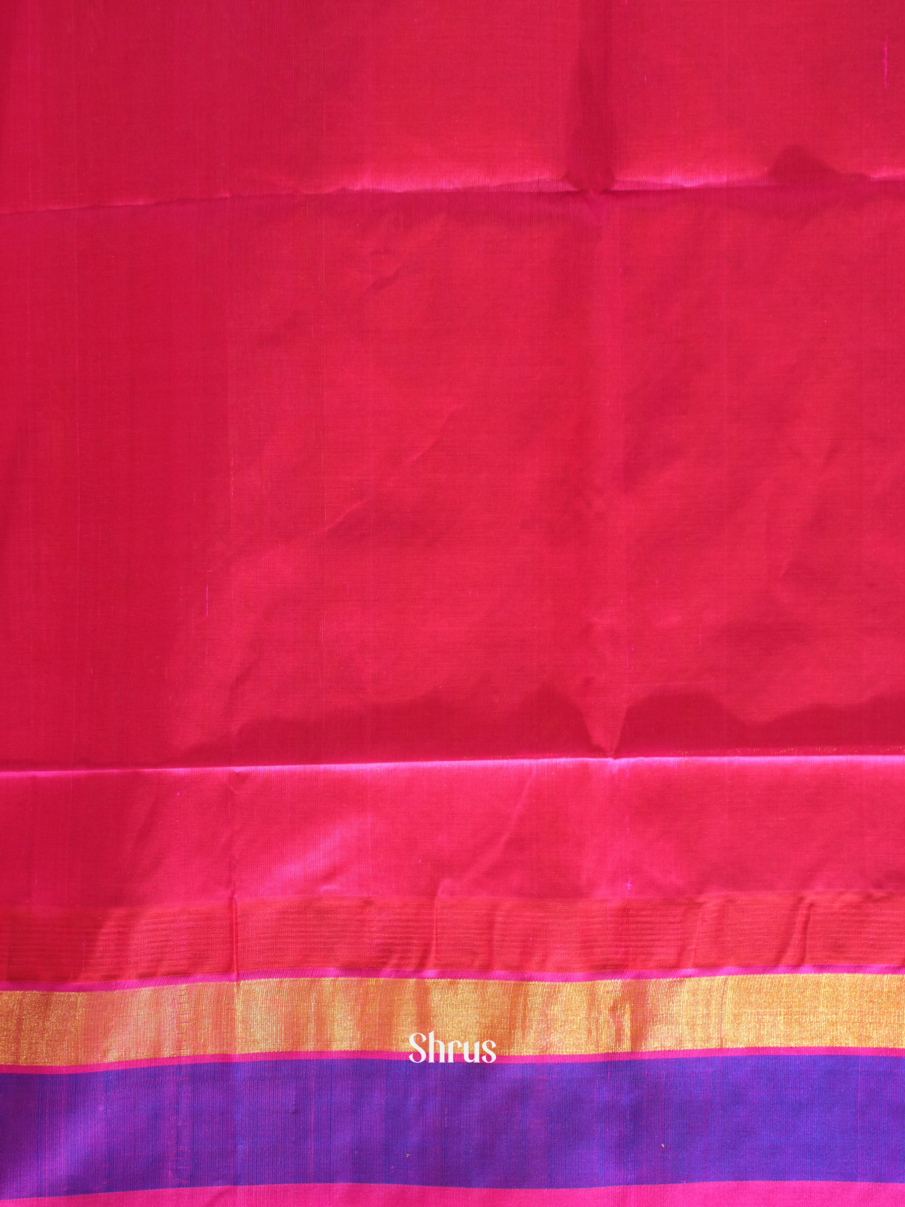 Beige And Pink- Silk Cotton Saree - Shop on ShrusEternity.com