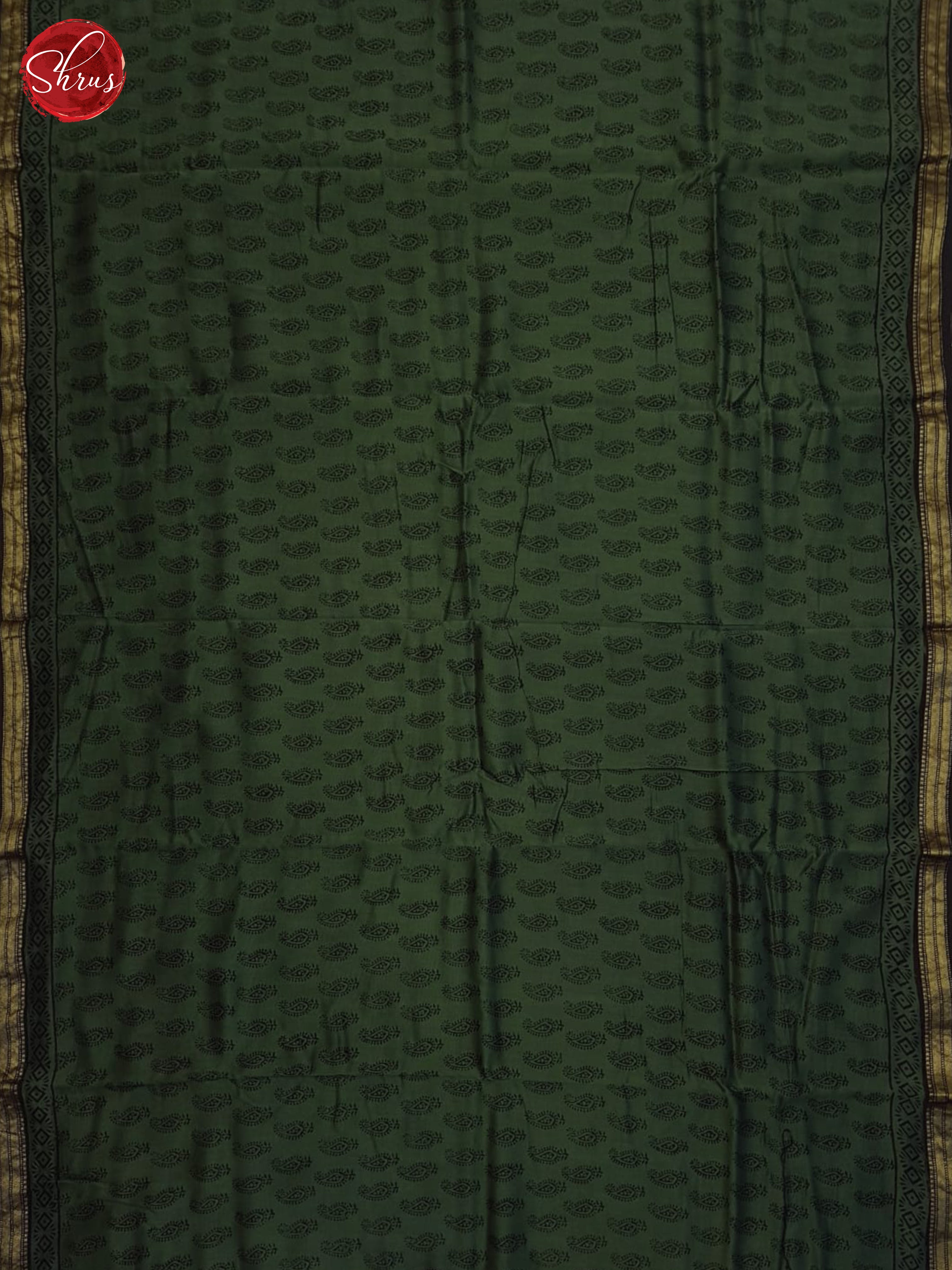 Green And Black- Maheshwari silk cotton Saree - Shop on ShrusEternity.com