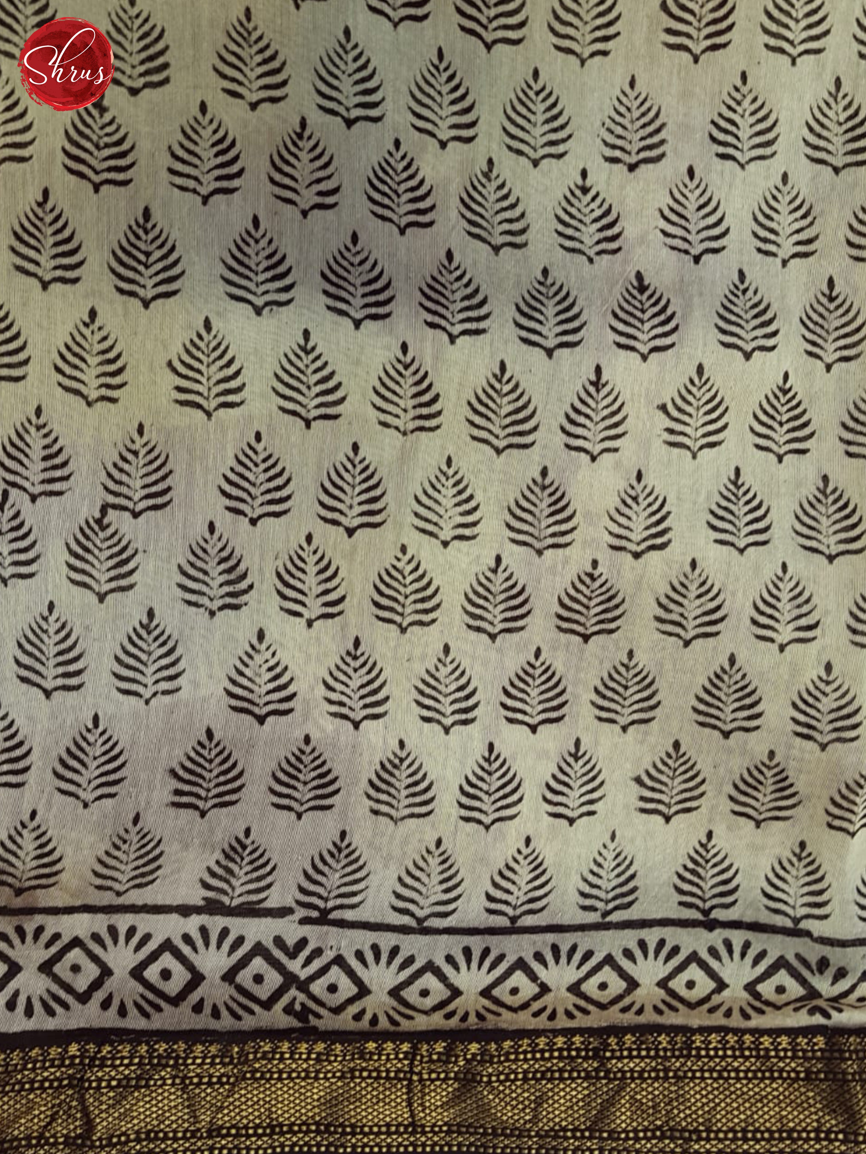 Cream and black -Maheshwari silk cotton saree - Shop on ShrusEternity.com