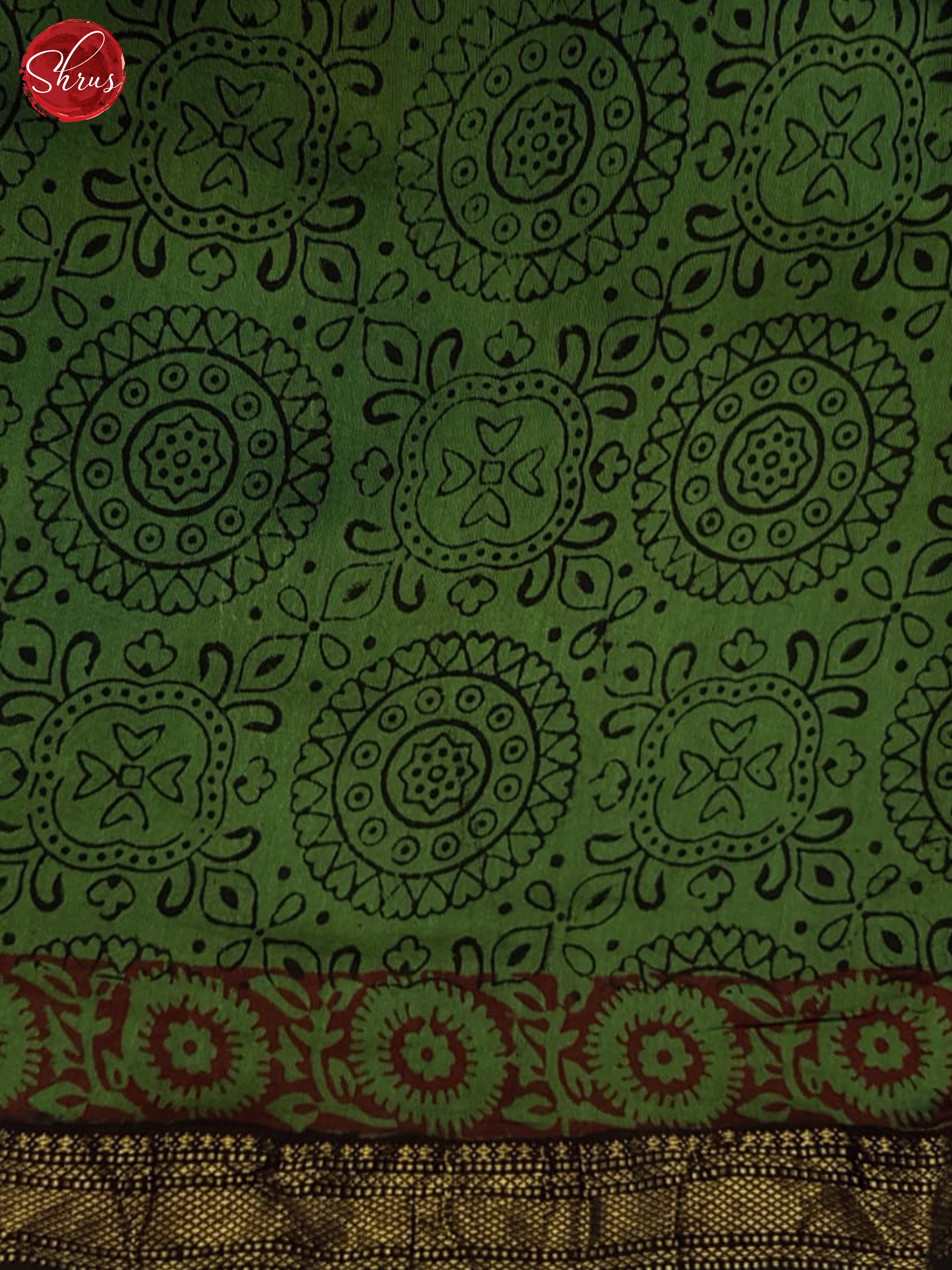 Green And Black- Maheshwari Silk Cotton Saree - Shop on ShrusEternity.com
