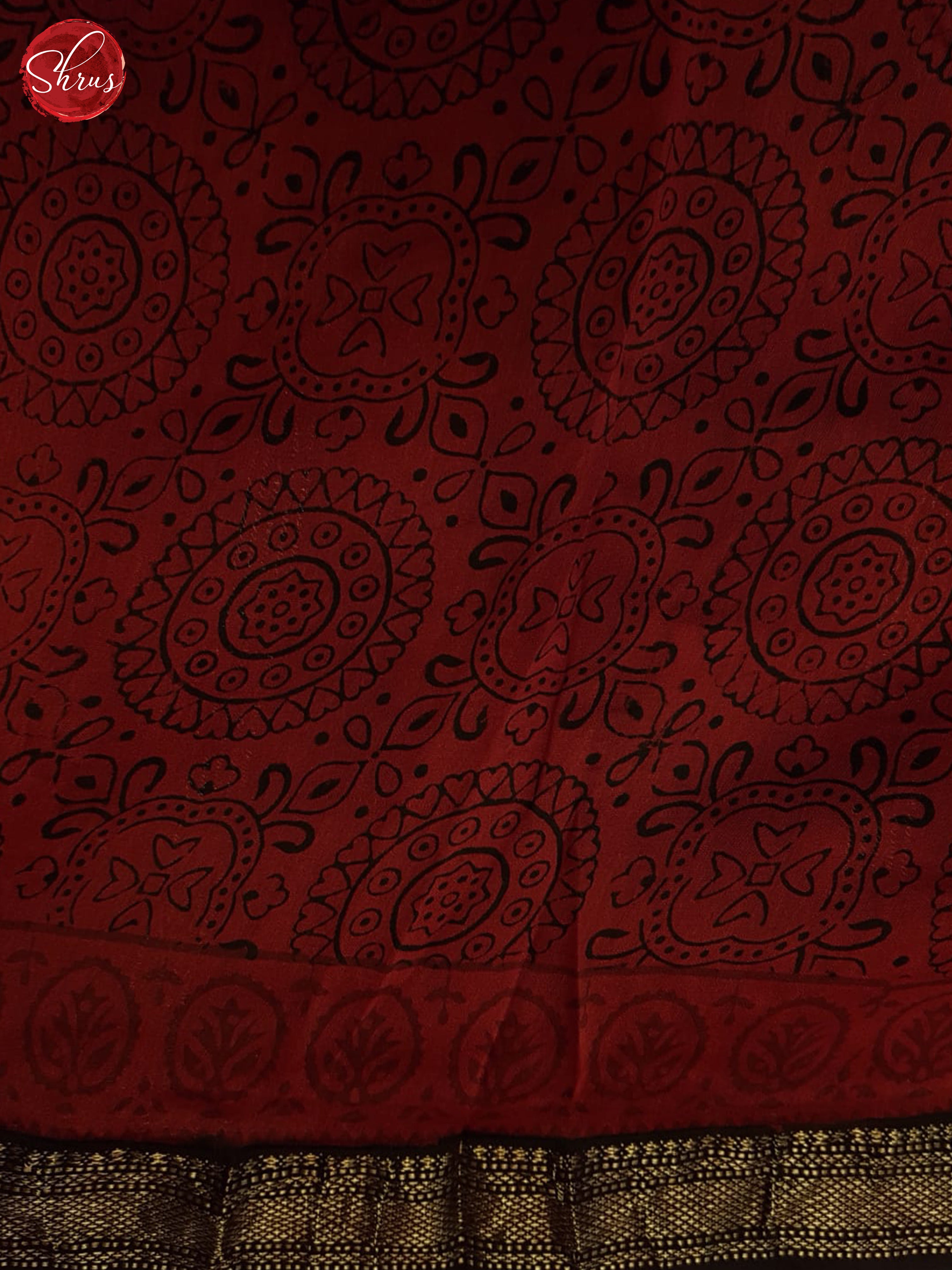 Red And Black- Maheshwari Silk Cotton Saree - Shop on ShrusEternity.com