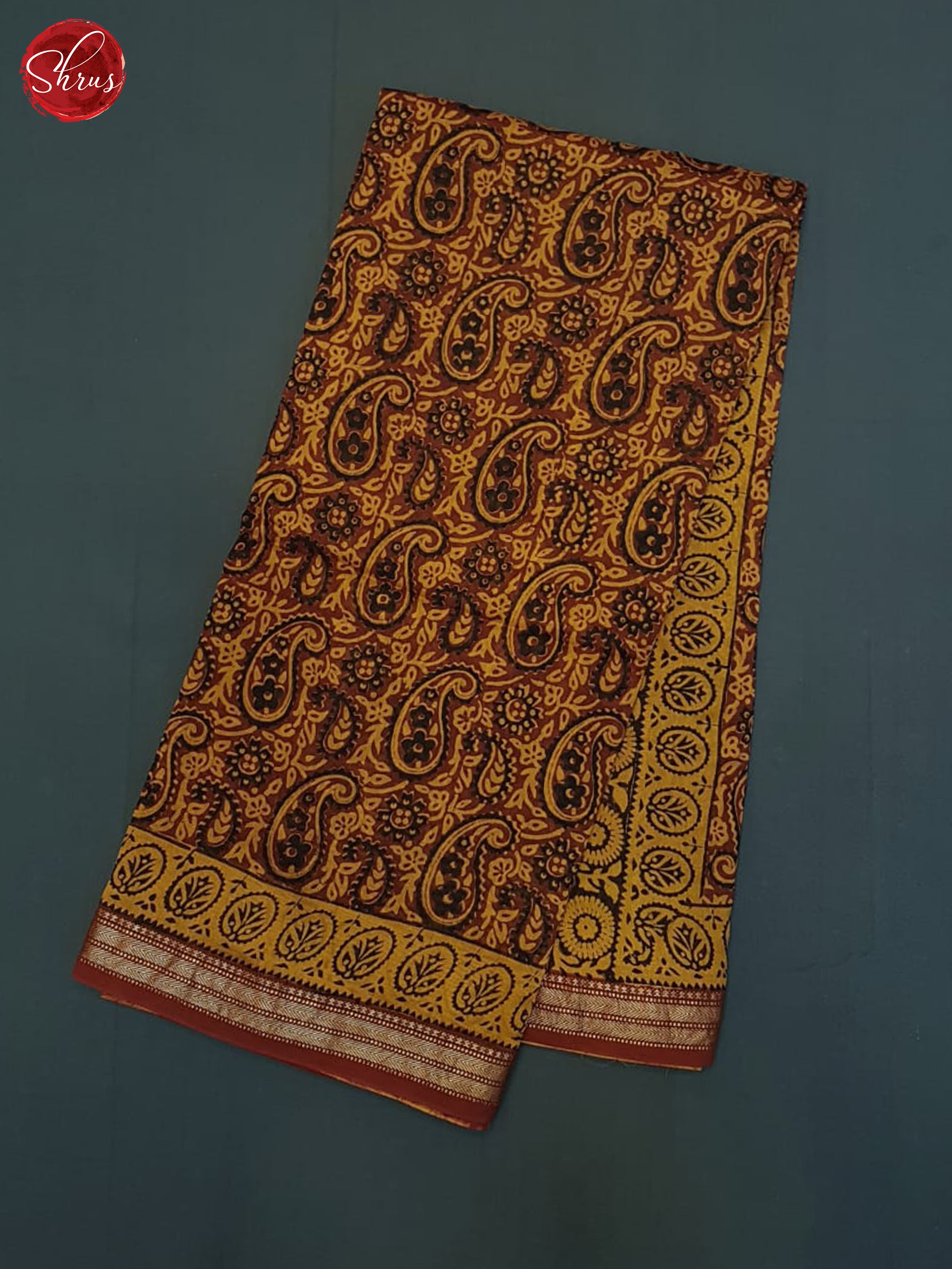 Fire Orange(single tone)-Maheshwari Silk Coton Saree - Shop on ShrusEternity.com