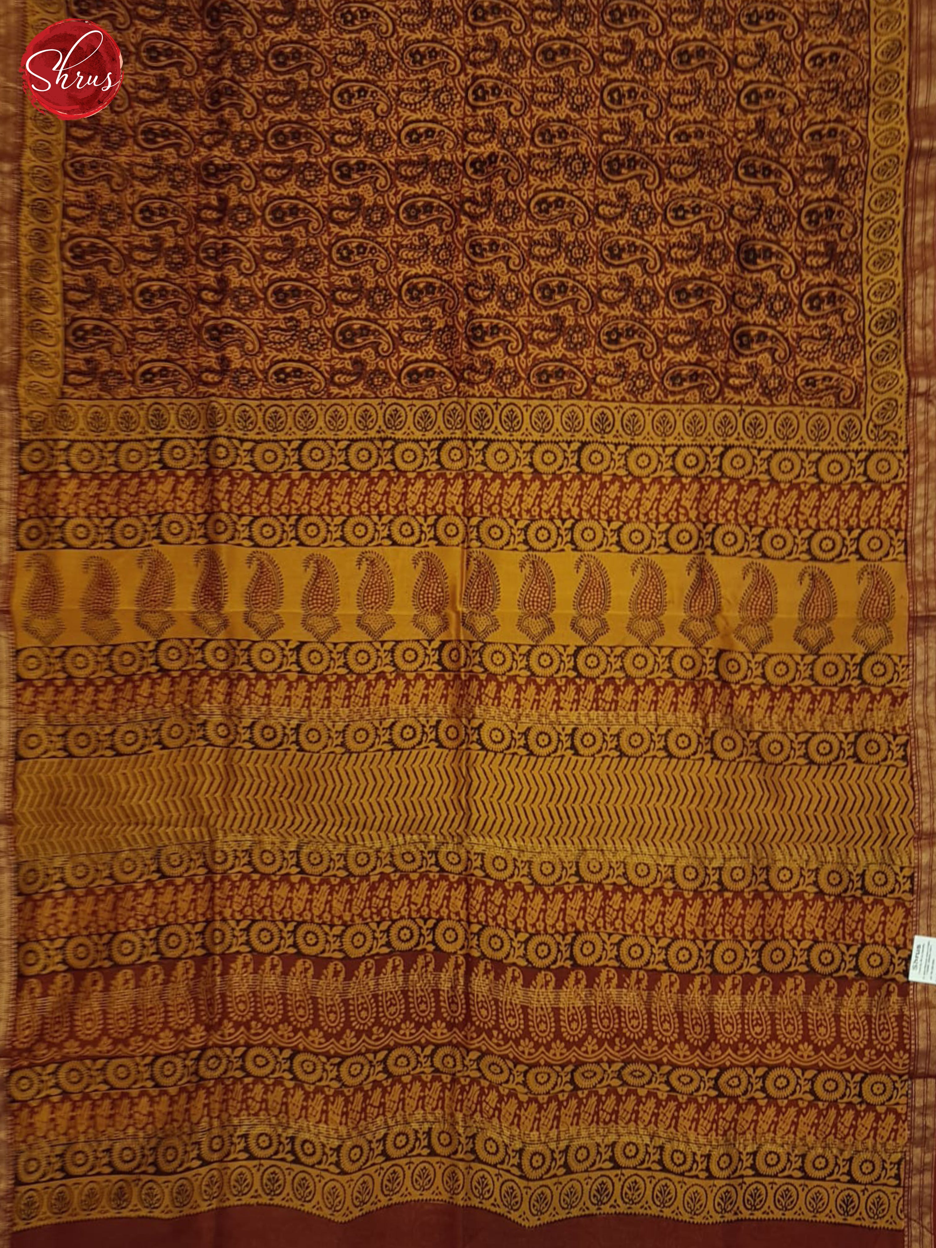 Fire Orange(single tone)-Maheshwari Silk Coton Saree - Shop on ShrusEternity.com