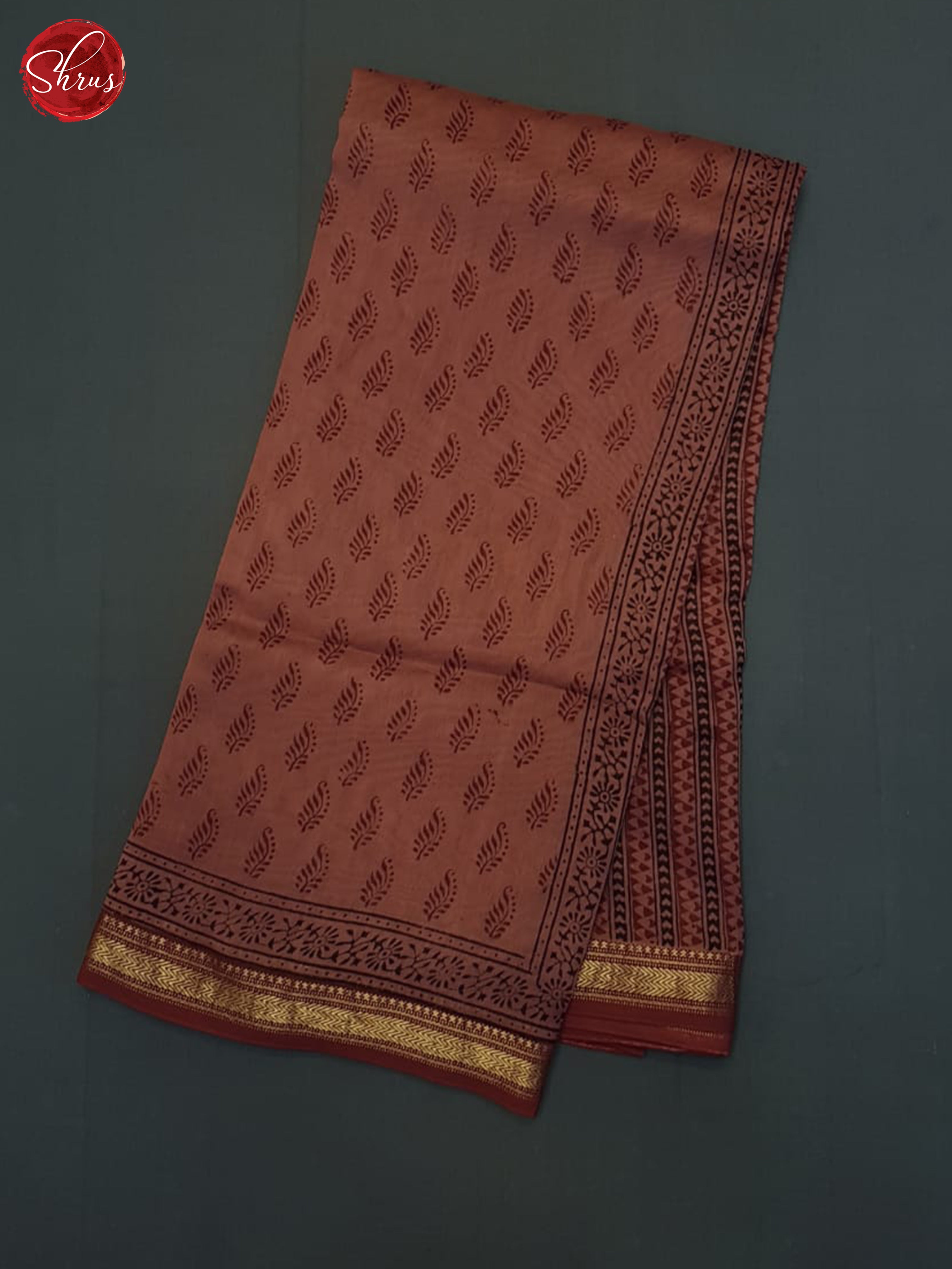 Light Maroon(Single tone)- Maheshwari SIlk Cotton Saree - Shop on ShrusEternity.com