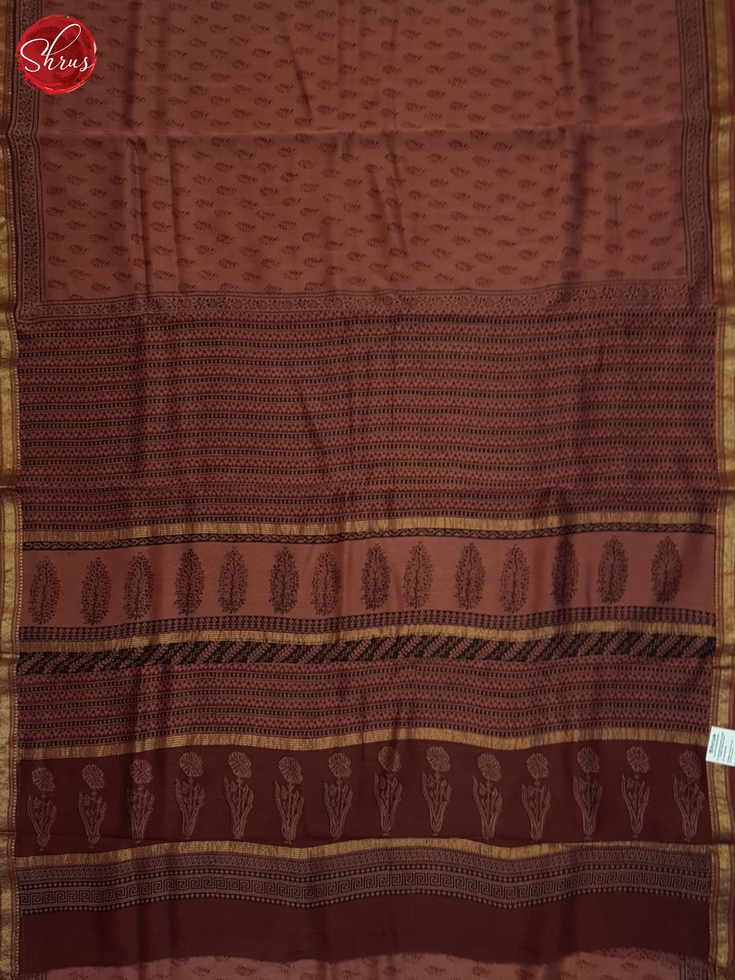 Light Maroon(Single tone)- Maheshwari SIlk Cotton Saree - Shop on ShrusEternity.com
