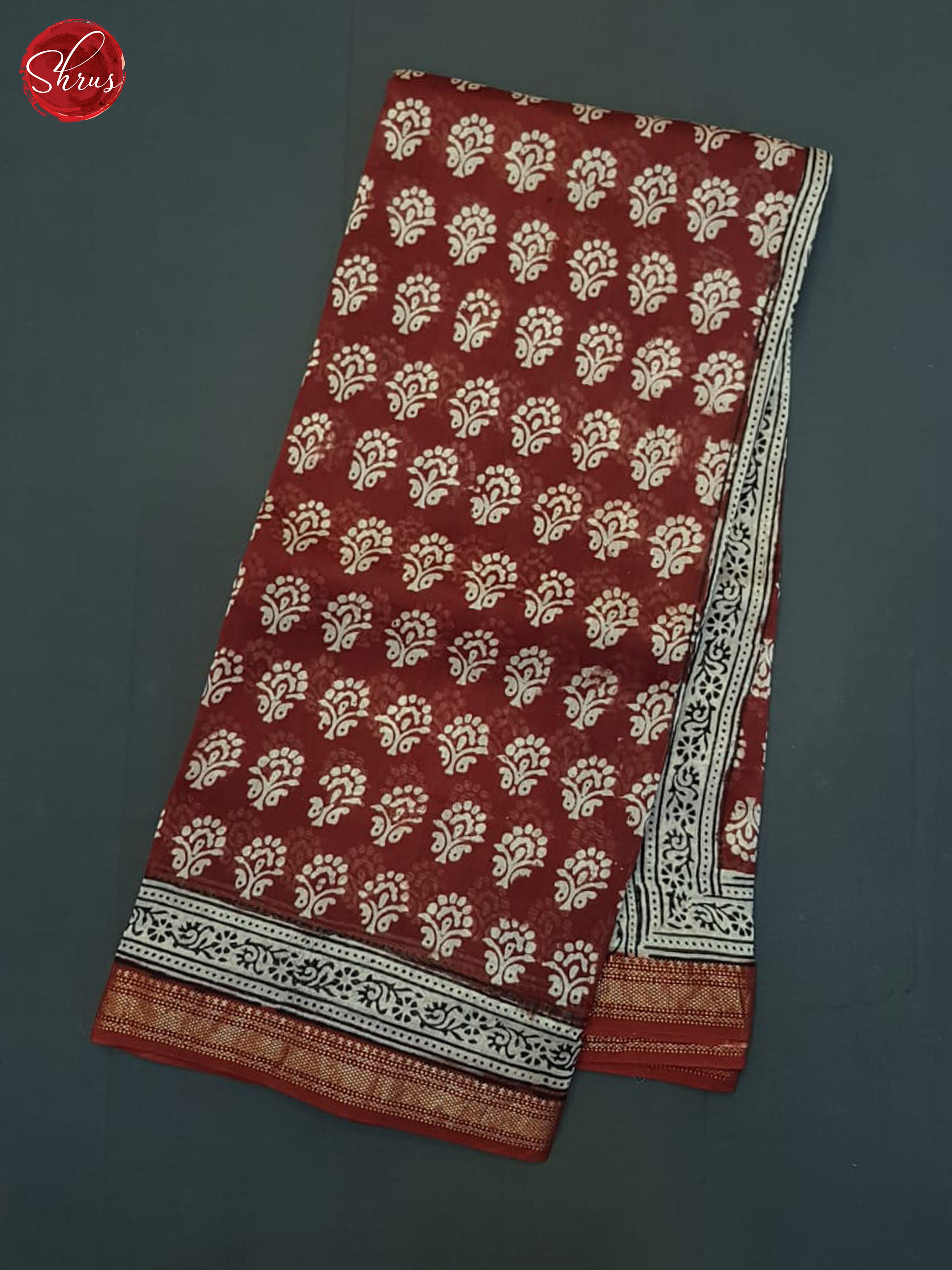 Maroon And Cream- Mageshwari Silk cotton saree - Shop on ShrusEternity.com