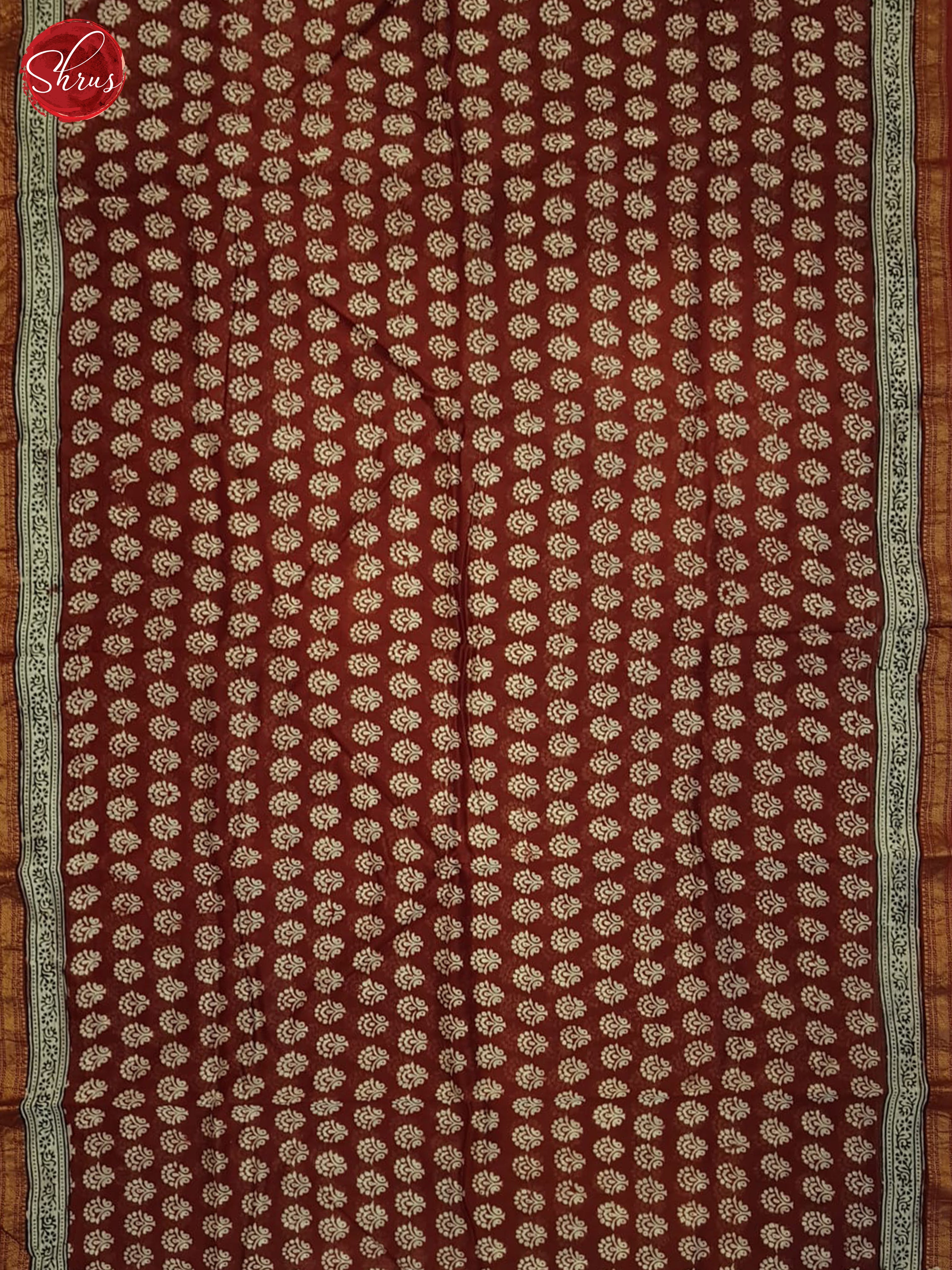 Maroon And Cream- Mageshwari Silk cotton saree - Shop on ShrusEternity.com