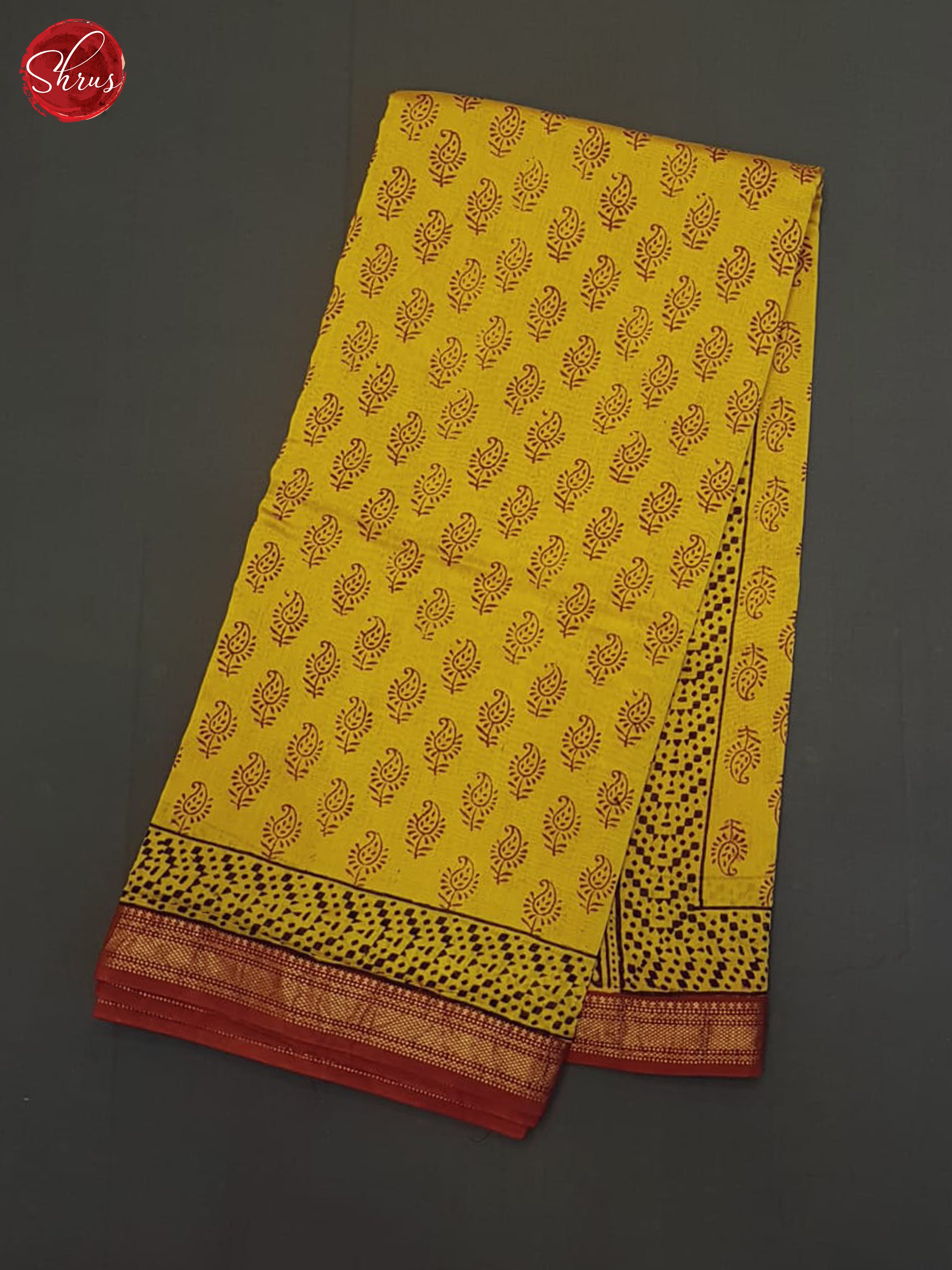 Yellow And Red- Maheshwari Silk Cotton Saree - Shop on ShrusEternity.com