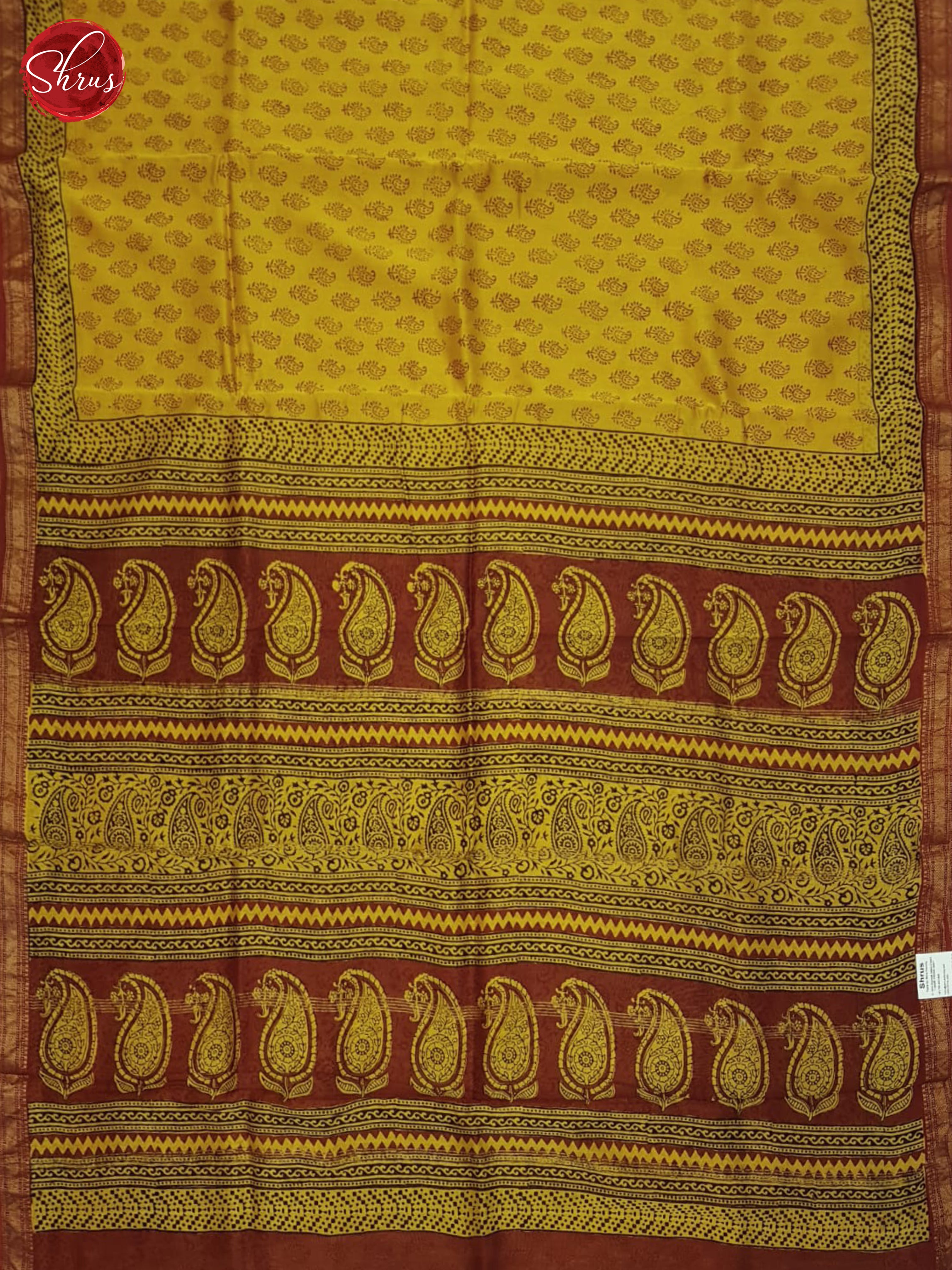Yellow And Red- Maheshwari Silk Cotton Saree - Shop on ShrusEternity.com