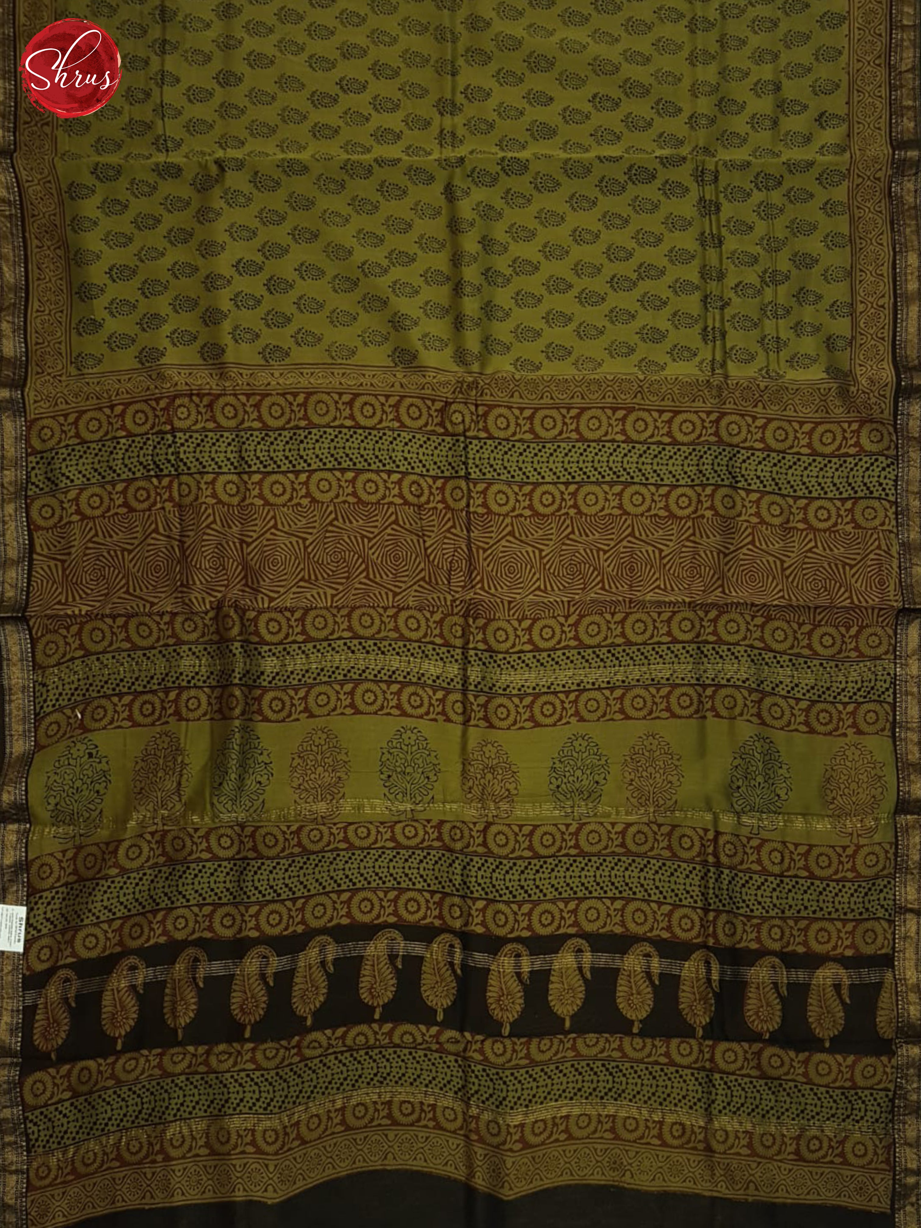 Green And Black- Maheshwari silk Cotton Saree - Shop on ShrusEternity.com