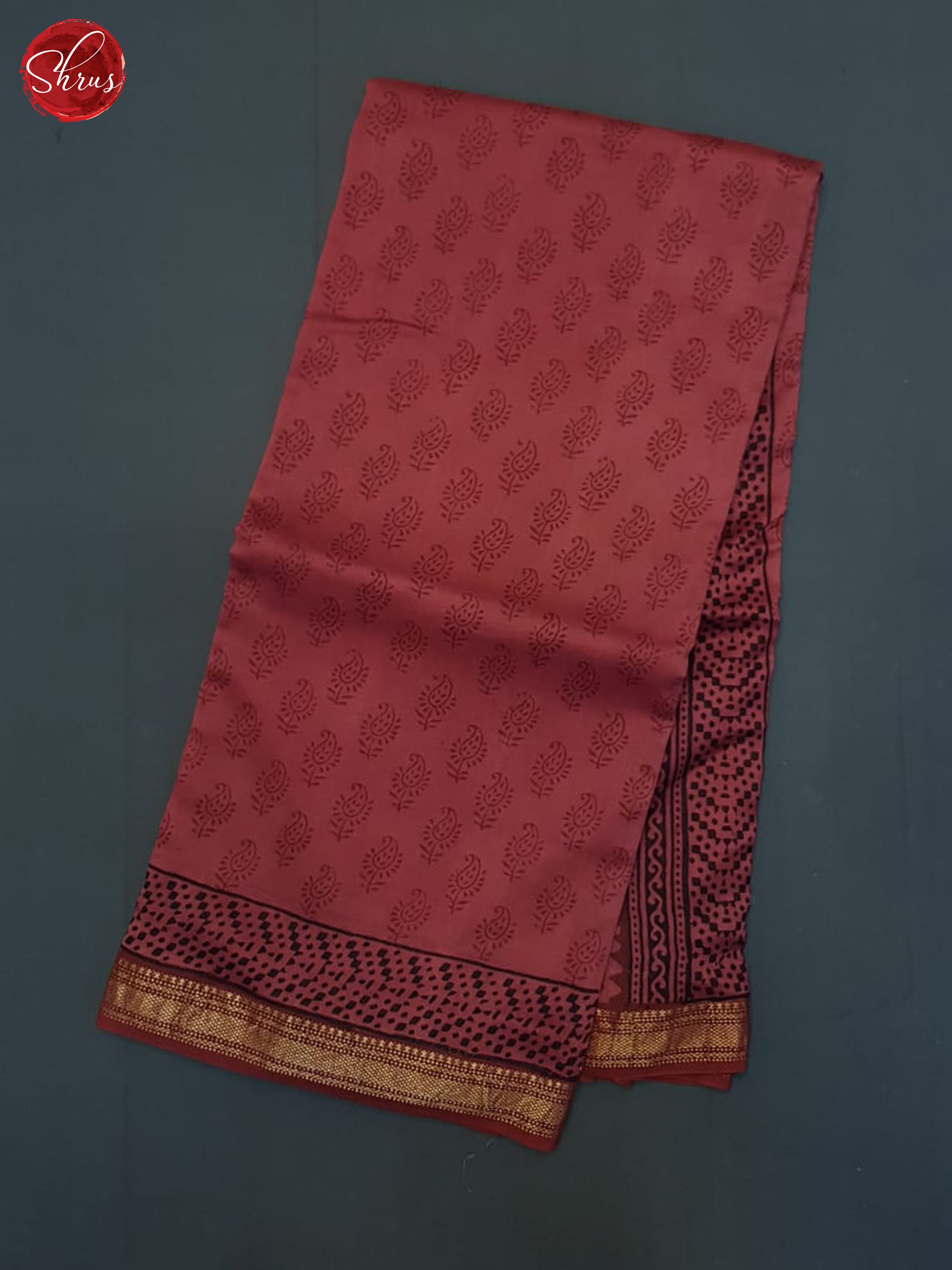 Maroon(Single tone)- Maheshwari Silk Cotton saree - Shop on ShrusEternity.com