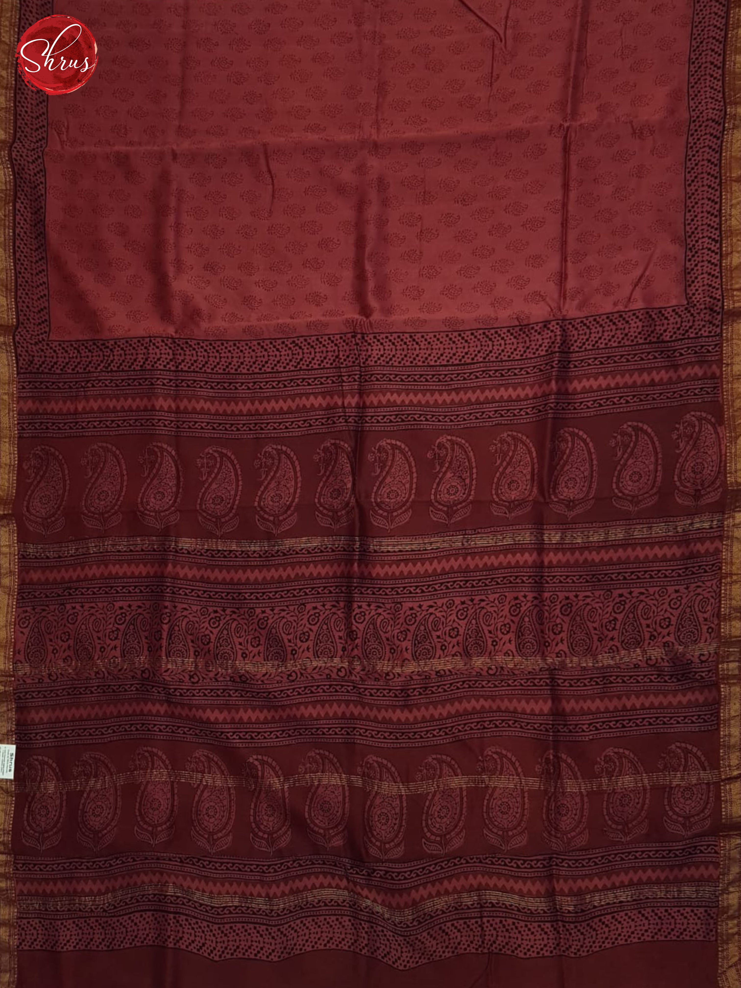 Maroon(Single tone)- Maheshwari Silk Cotton saree - Shop on ShrusEternity.com