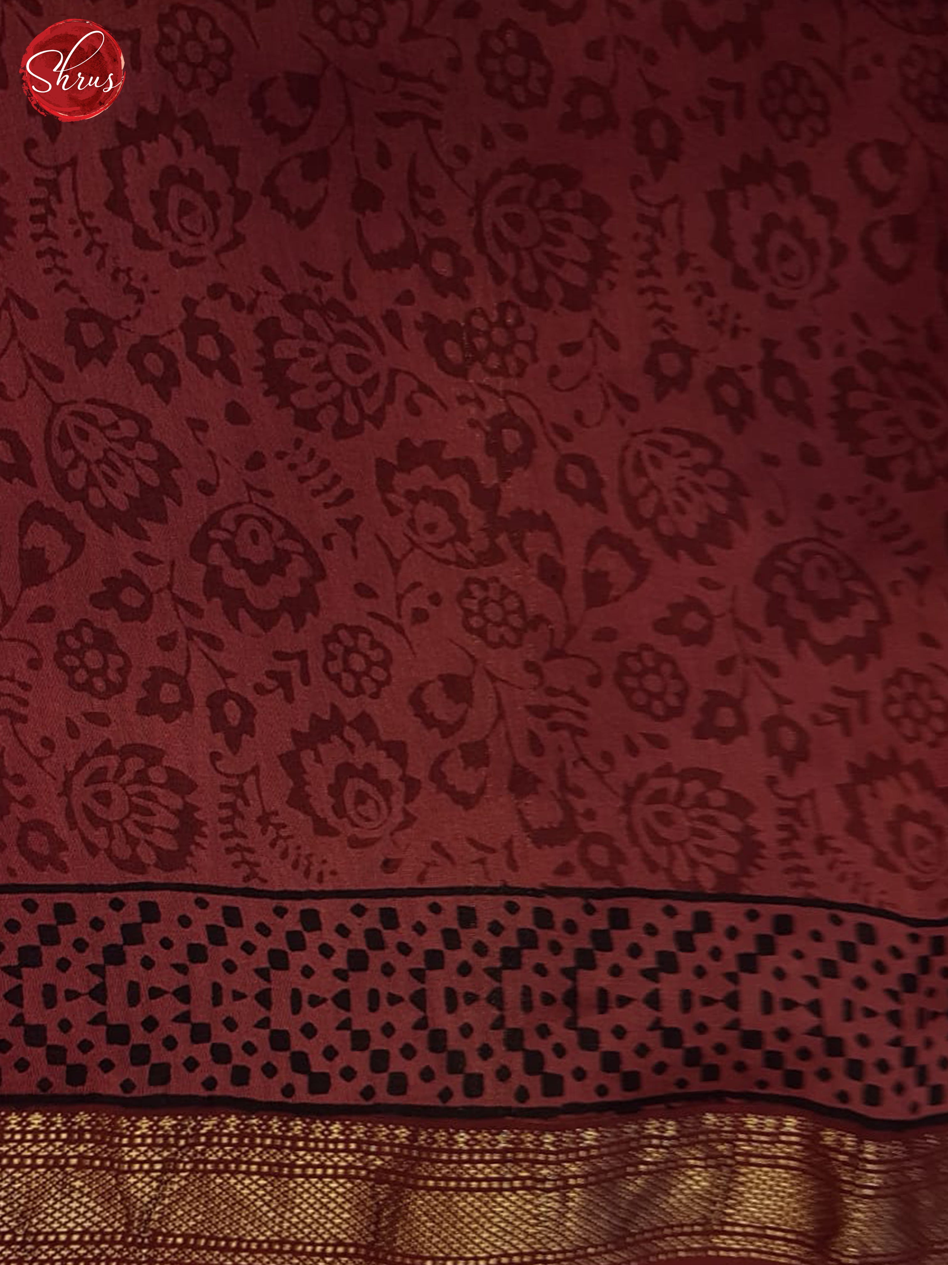 Maroon(Single tone)- Maheshwari Silk Cotton saree - Shop on ShrusEternity.com