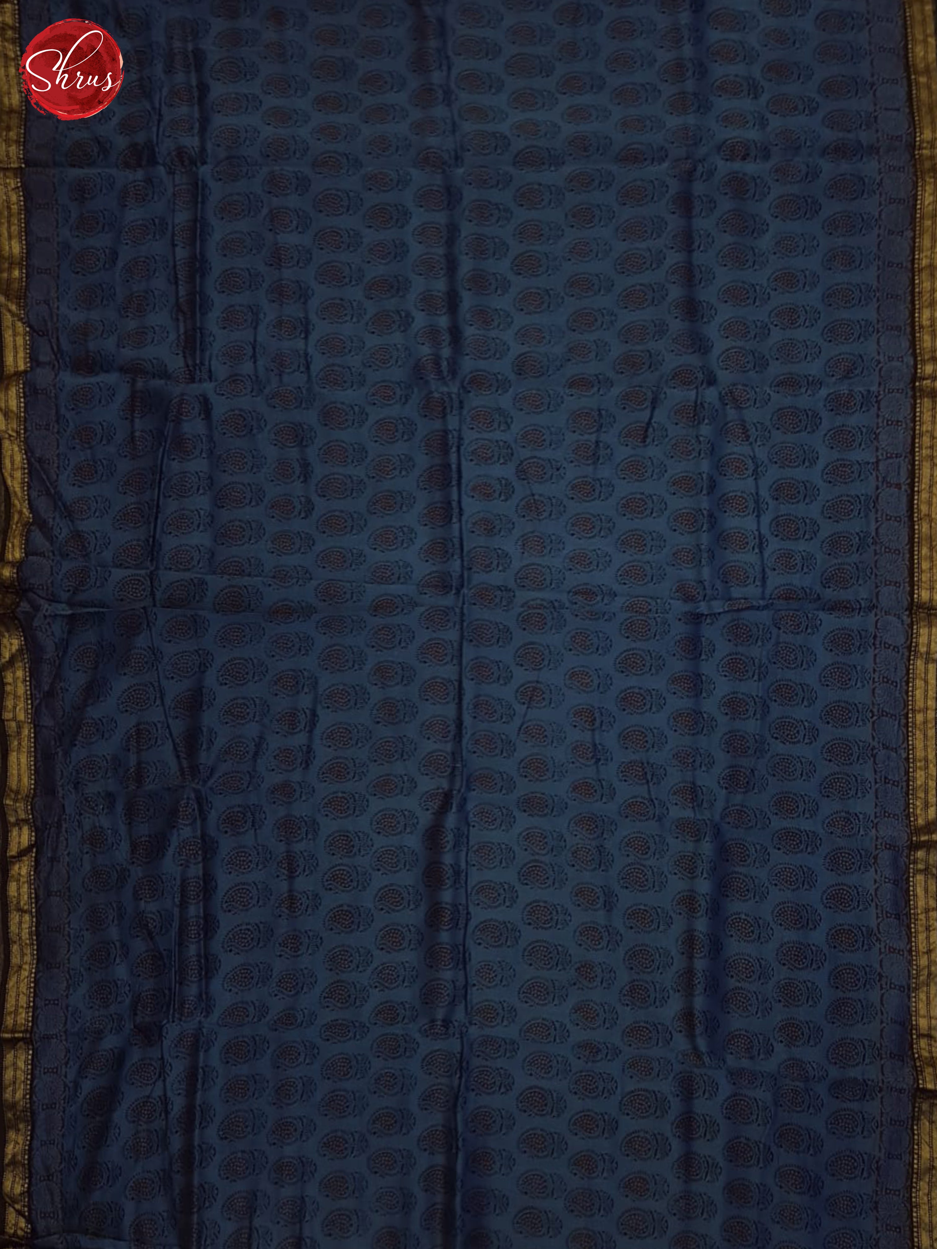 Blue And Black- Maheshwari Silk Cotton Saree - Shop on ShrusEternity.com
