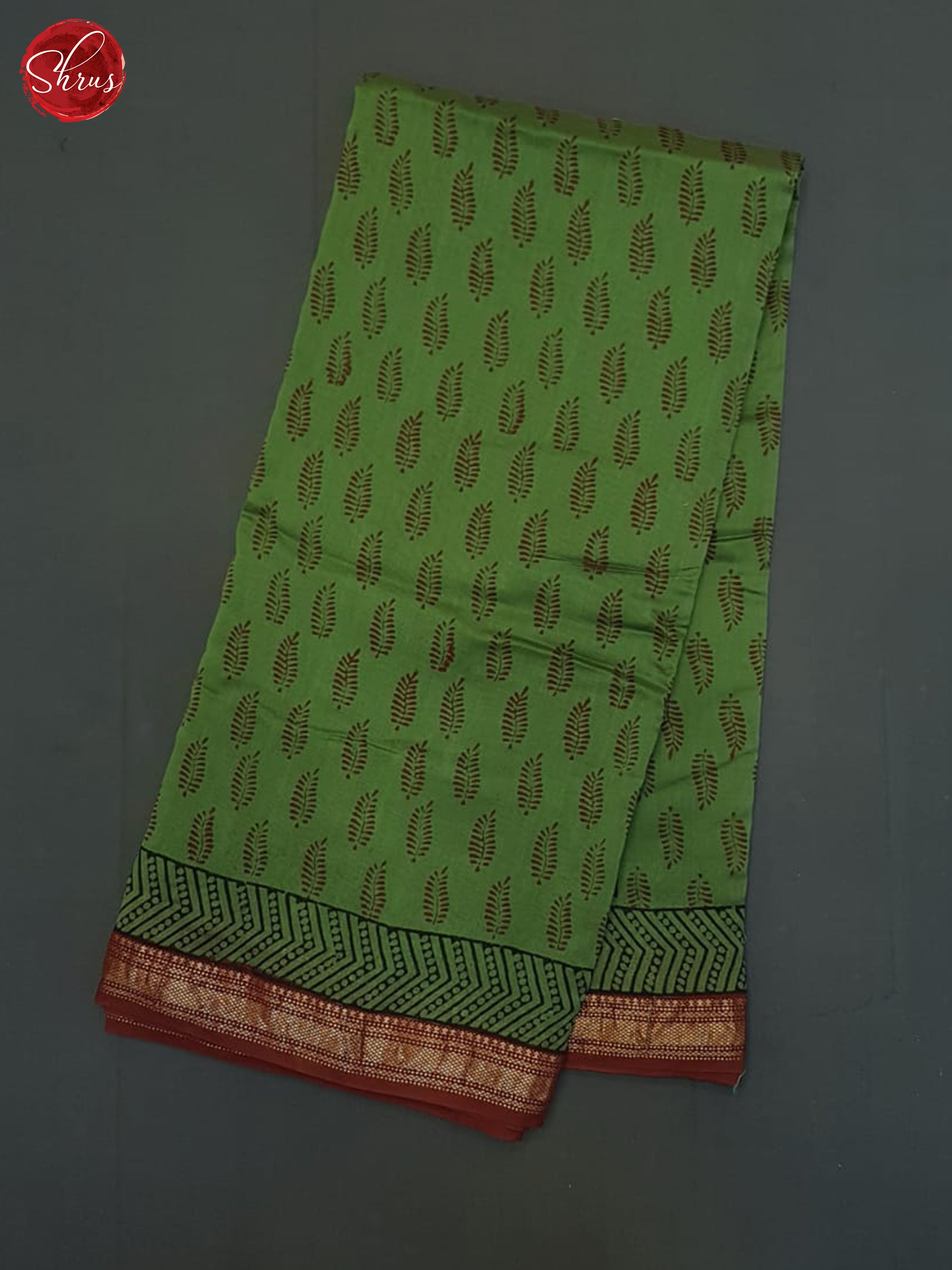 Green & Maroon - Maheshwari Silk Cotton Saree - Shop on ShrusEternity.com