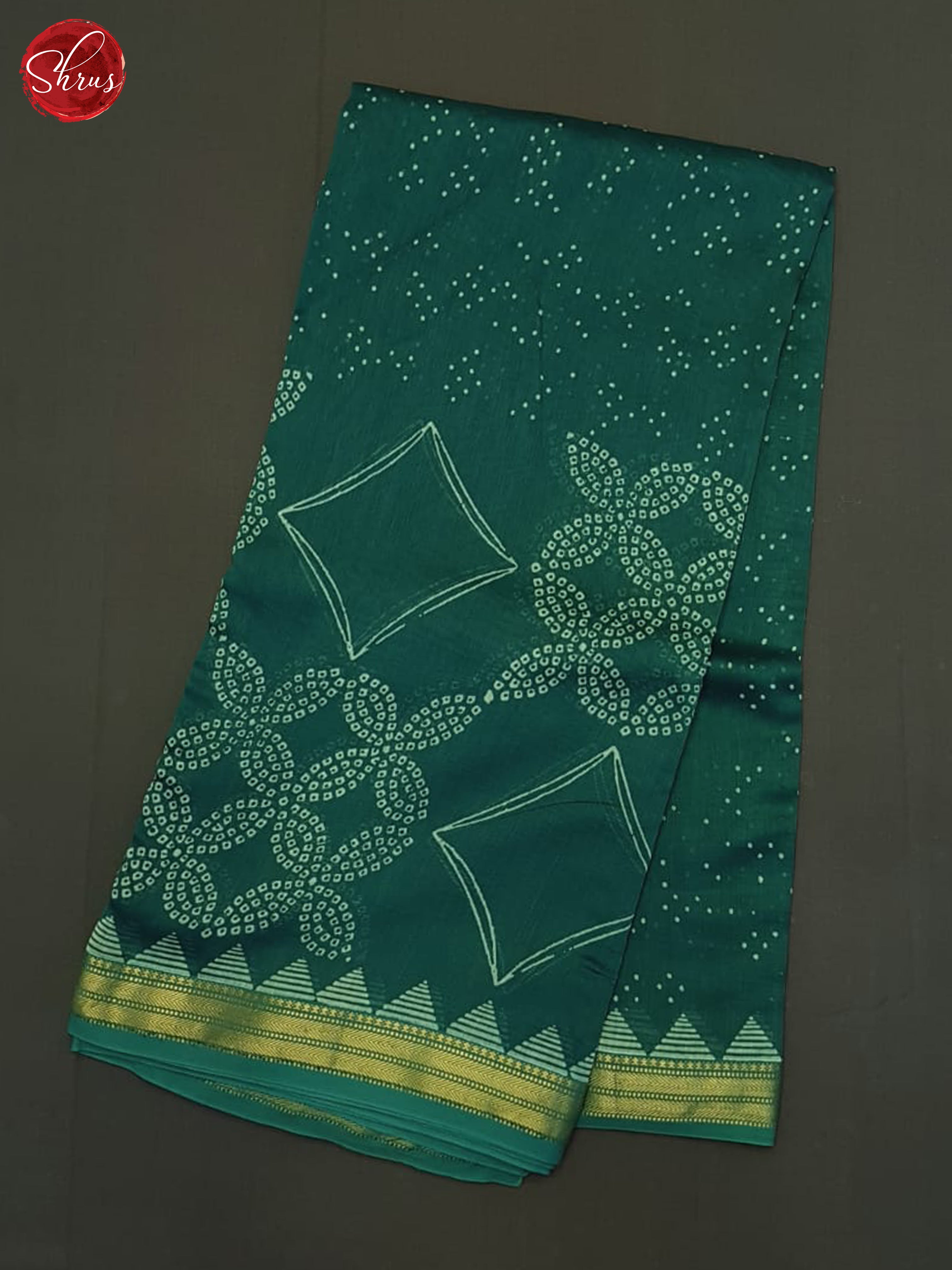 Green(Single Tone)- Maheshwari Silk Cotton Saree - Shop on ShrusEternity.com
