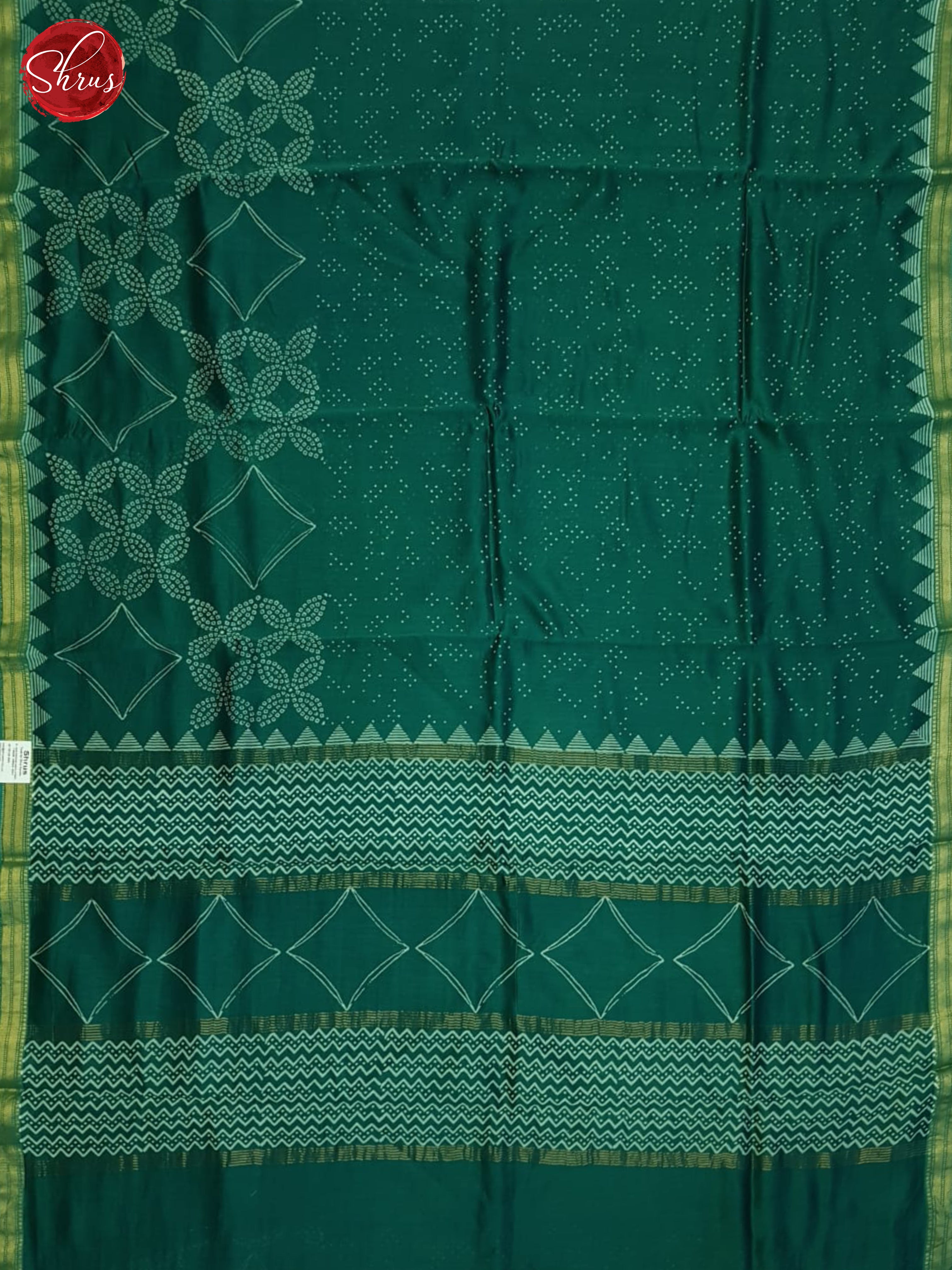 Green(Single Tone)- Maheshwari Silk Cotton Saree - Shop on ShrusEternity.com