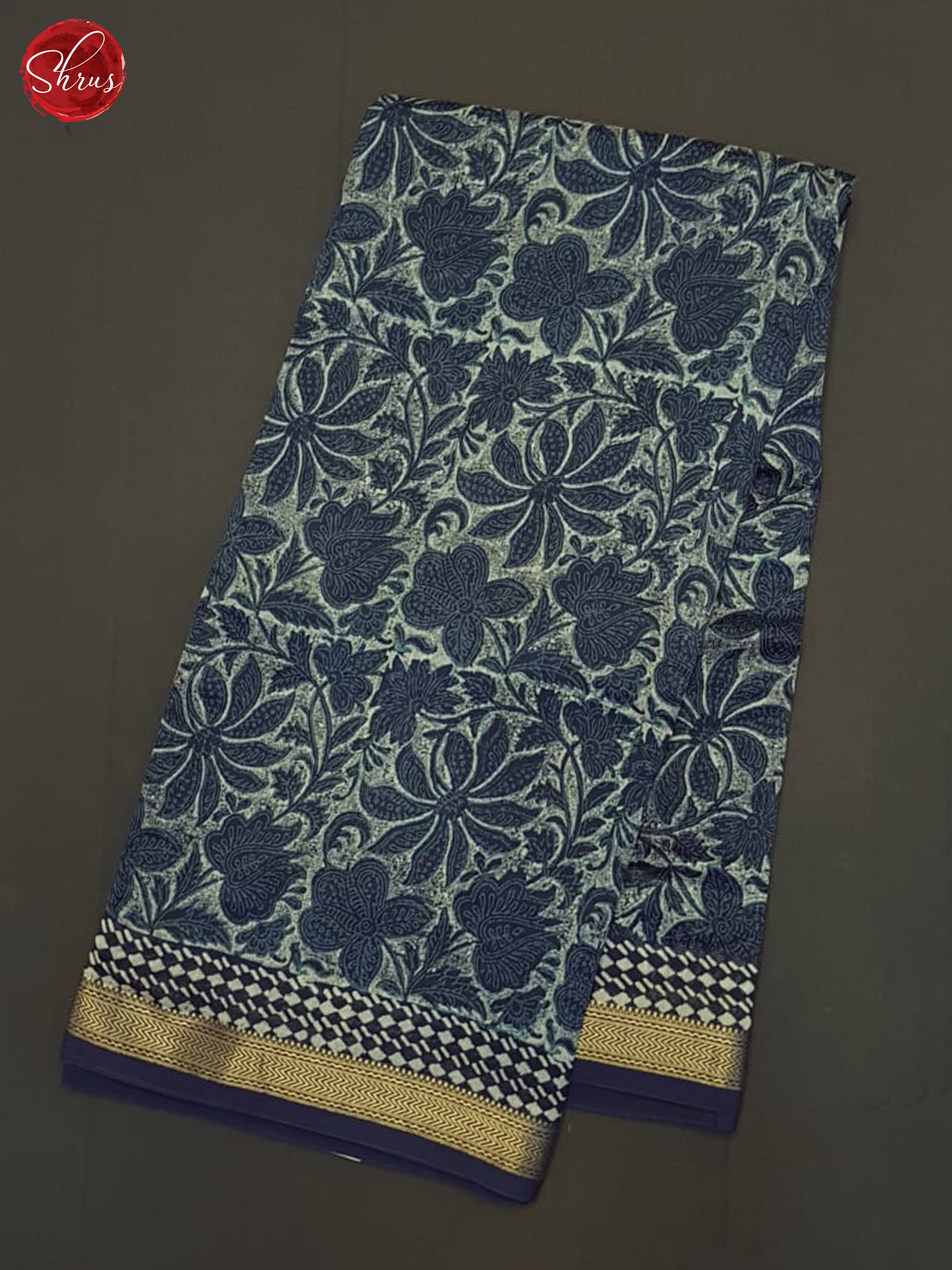 Blue(Single tone)-Maheshwari Silk Cotton Saree - Shop on ShrusEternity.com