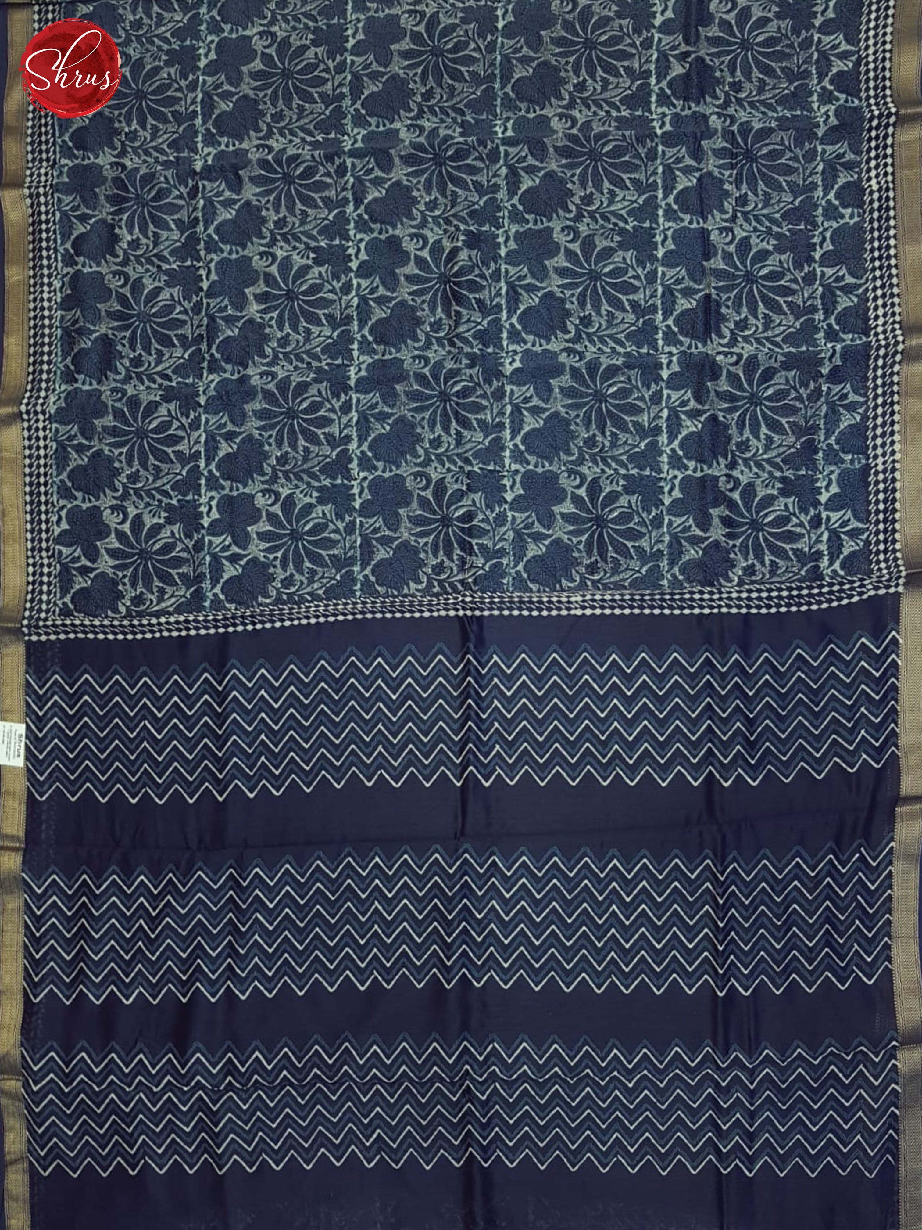 Blue(Single tone)-Maheshwari Silk Cotton Saree - Shop on ShrusEternity.com