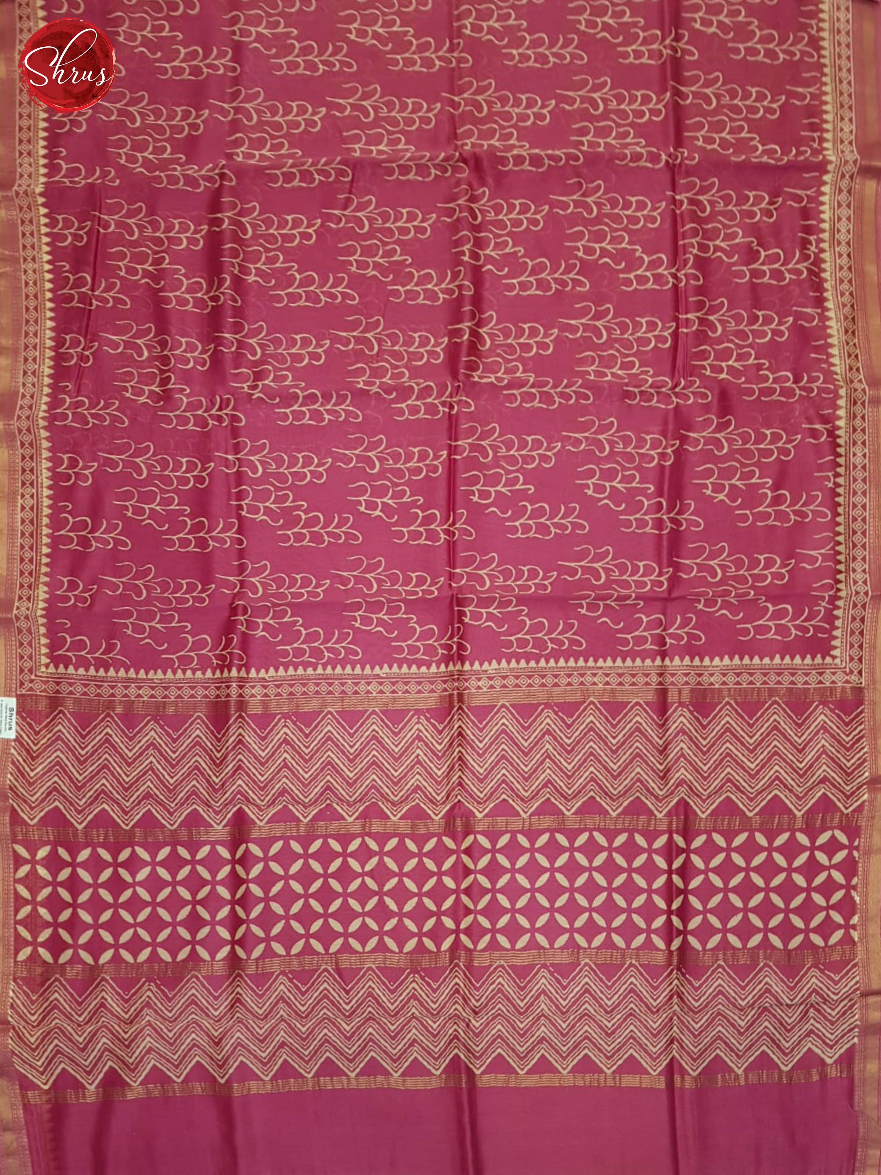 Pink(Single Tone)- Maheshwari Silk Cotton Saree - Shop on ShrusEternity.com