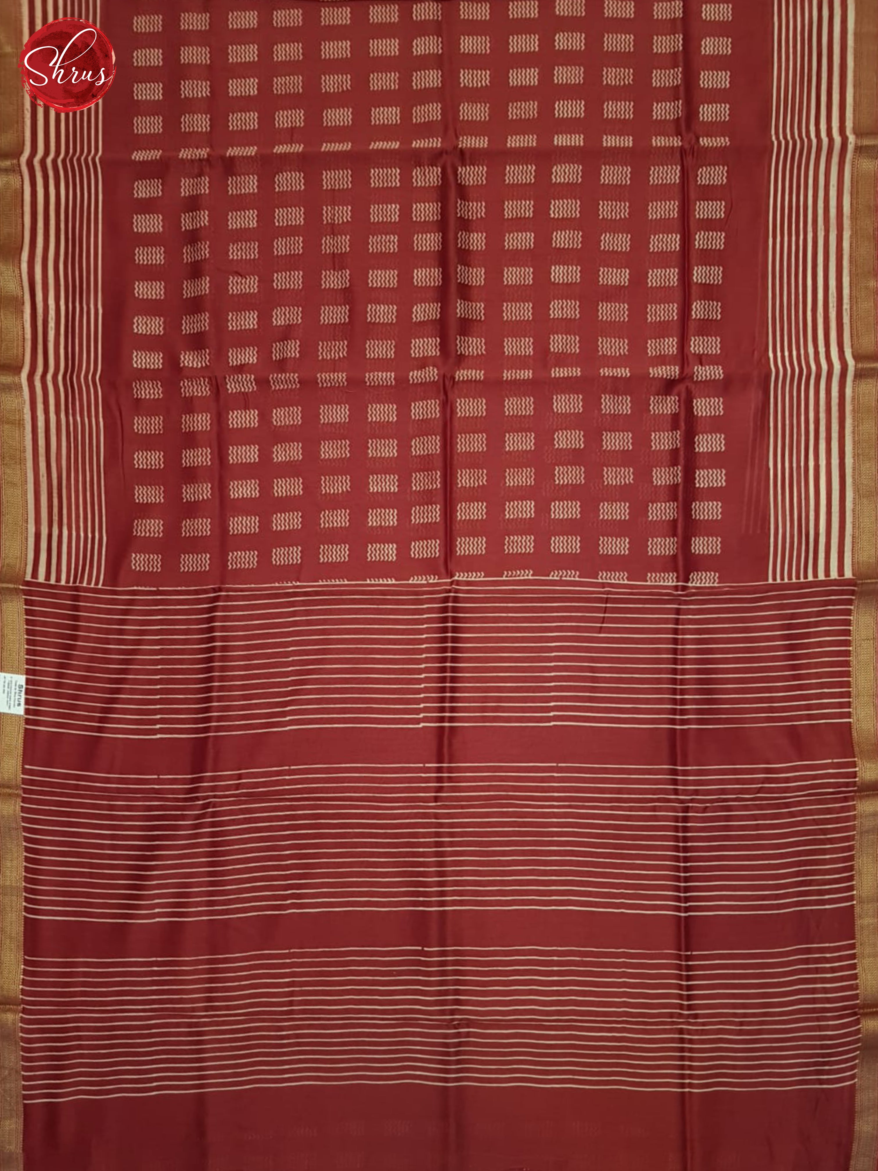 Red(Single Tone)- Maheshwari Silk Cotton saree - Shop on ShrusEternity.com