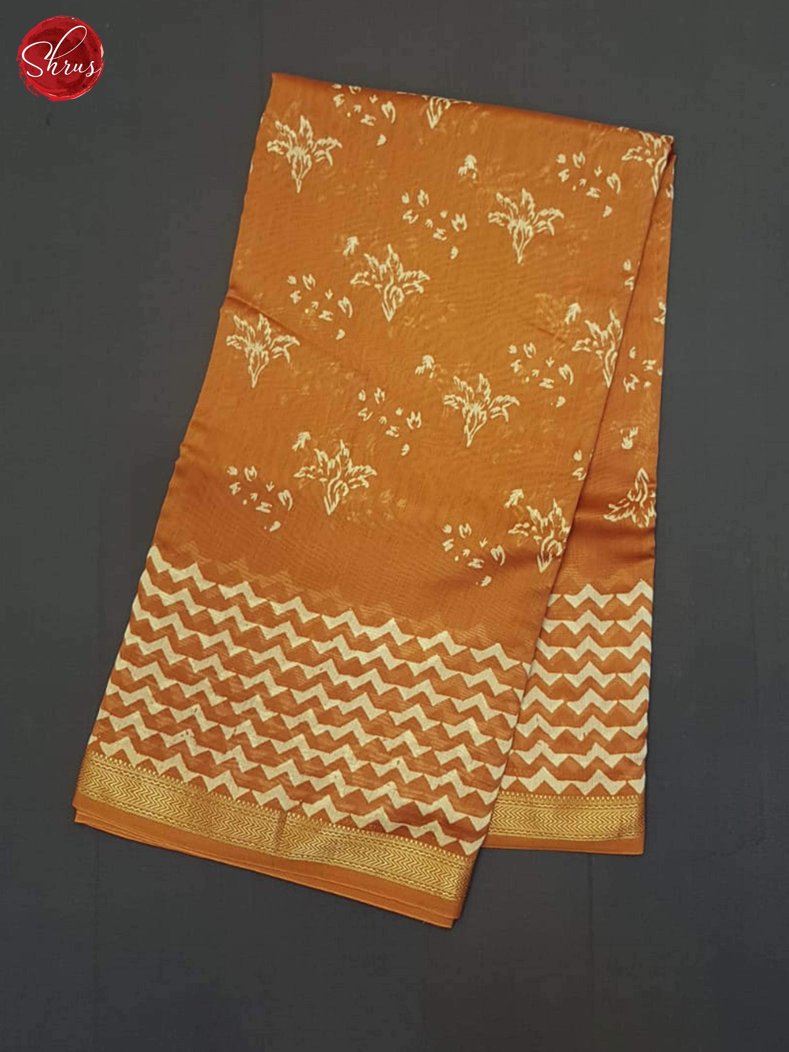 Brick(Single tone)-Maheshwari Silk cotton Saree - Shop on ShrusEternity.com