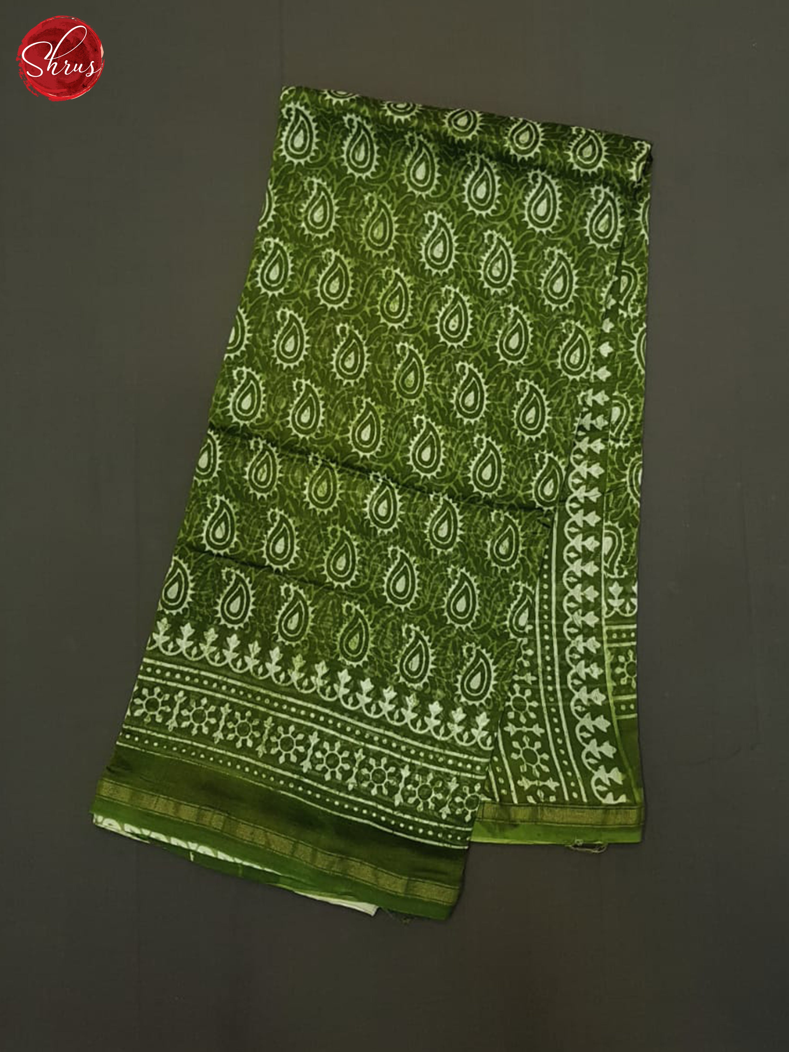 Green(Single Tone)- Maheshwari Silk Cotton saree - Shop on ShrusEternity.com