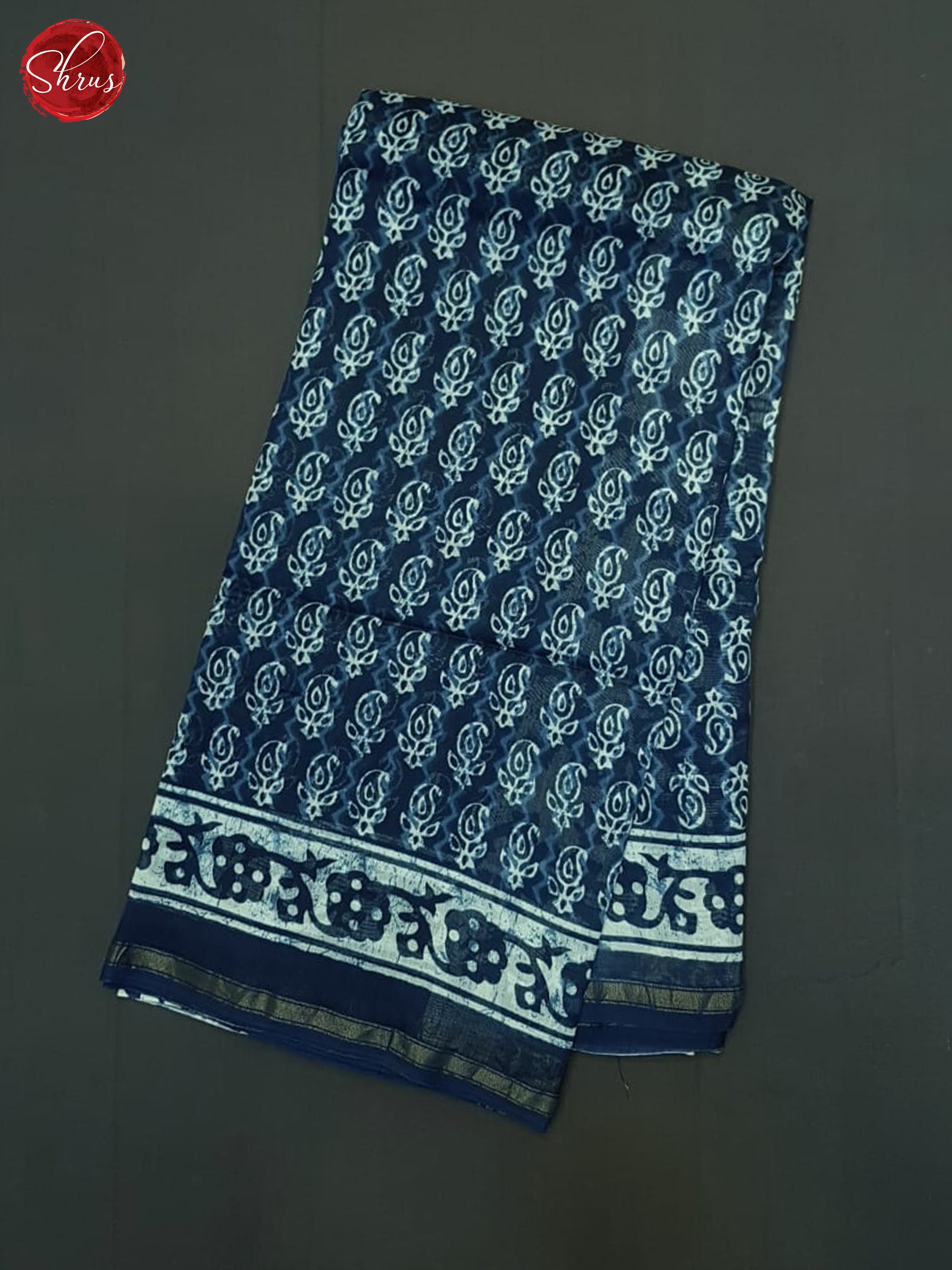 Blue(Single tone)-Maheshwari Silk Cotton Saree - Shop on ShrusEternity.com