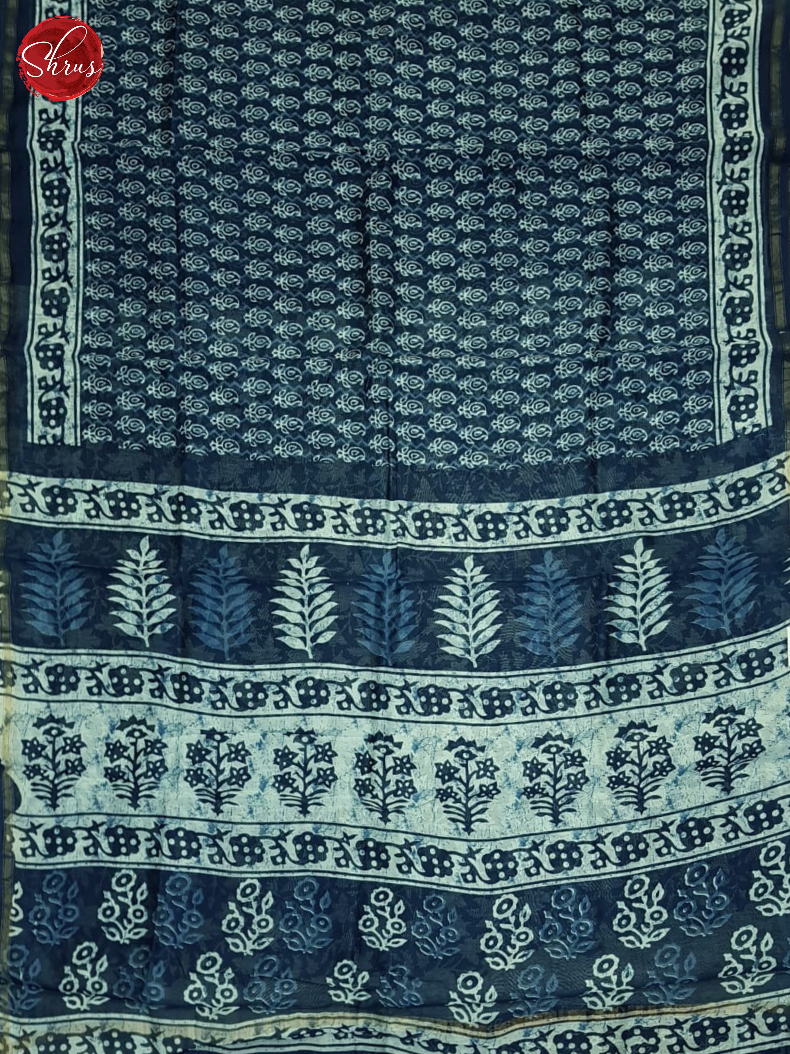 Blue(Single tone)-Maheshwari Silk Cotton Saree - Shop on ShrusEternity.com