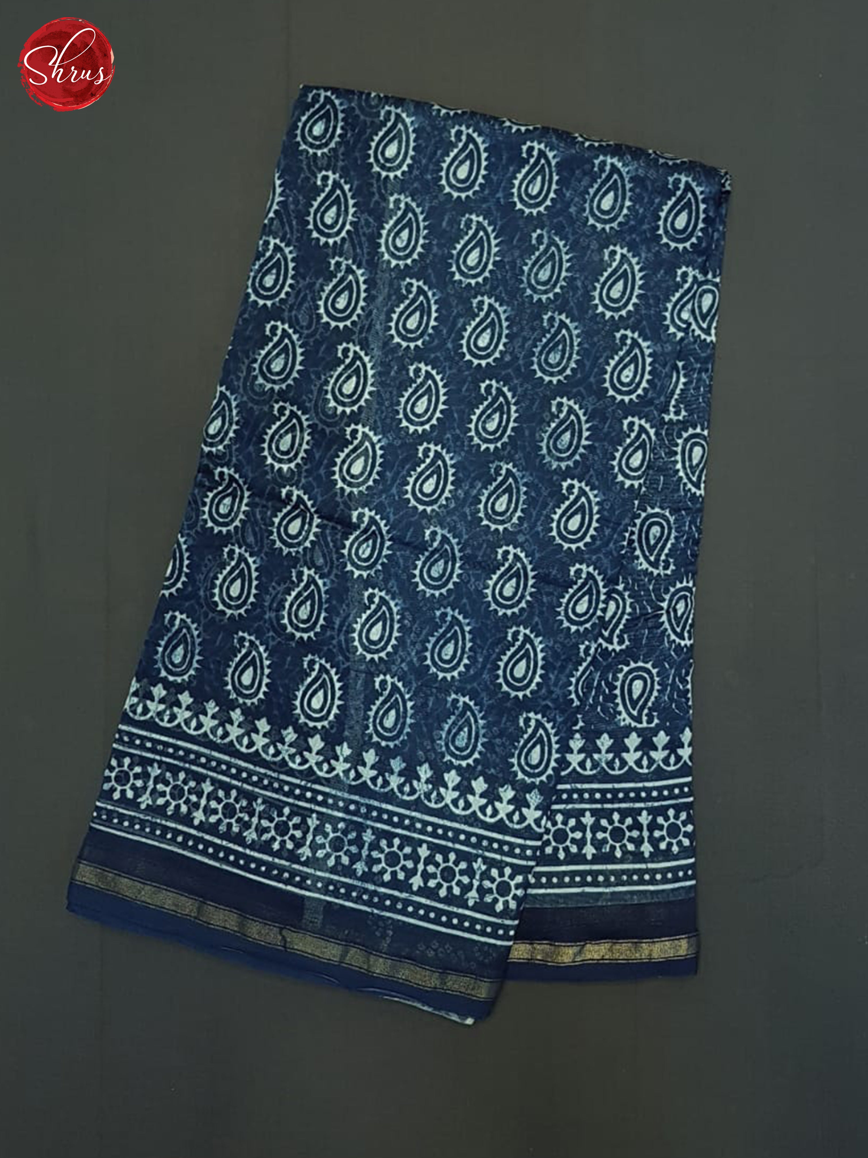Blue(Single tone)-Maheshwari Silk Cotton Saree - Shop on ShrusEternity.com