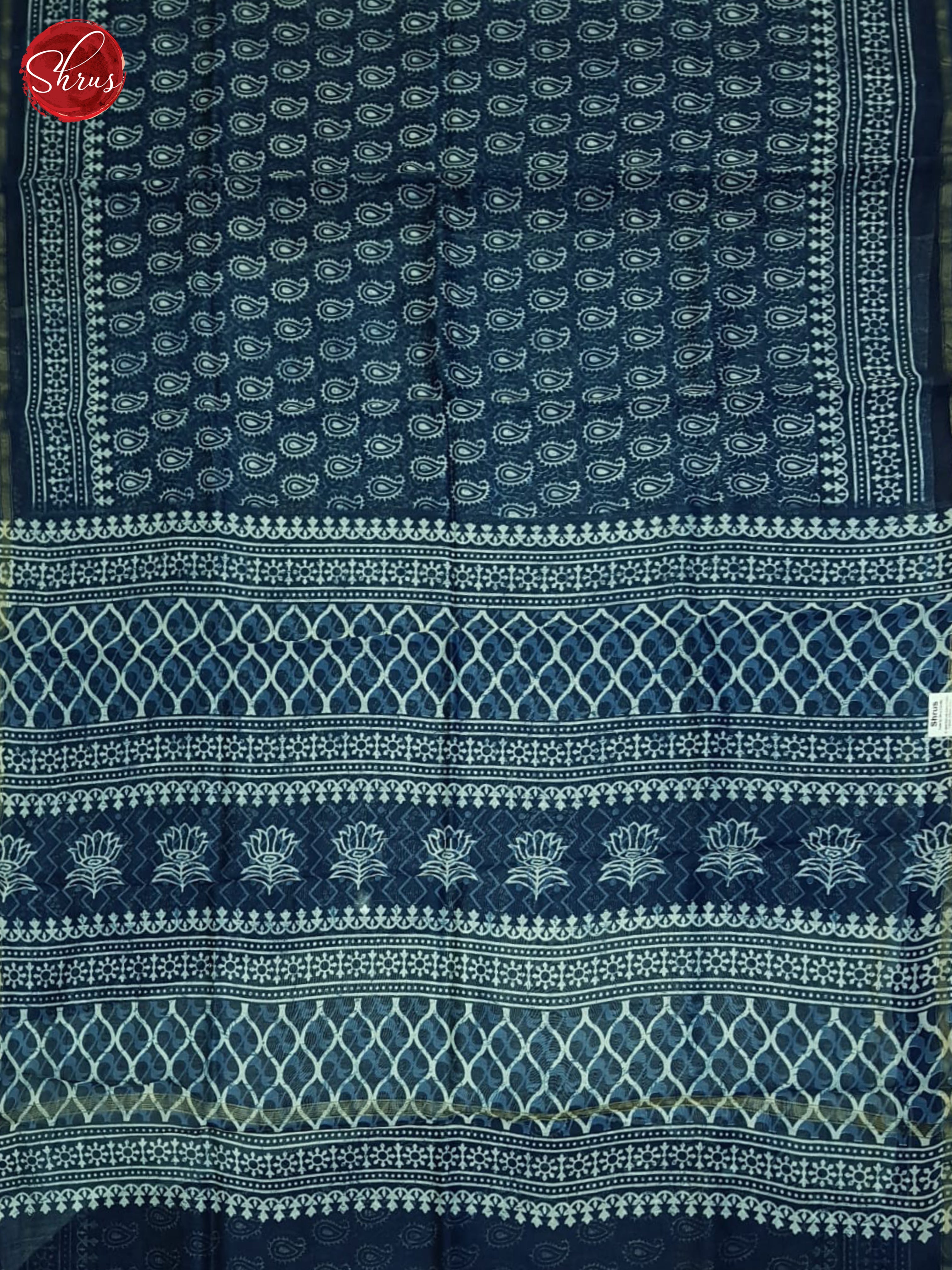 Blue(Single tone)-Maheshwari Silk Cotton Saree - Shop on ShrusEternity.com