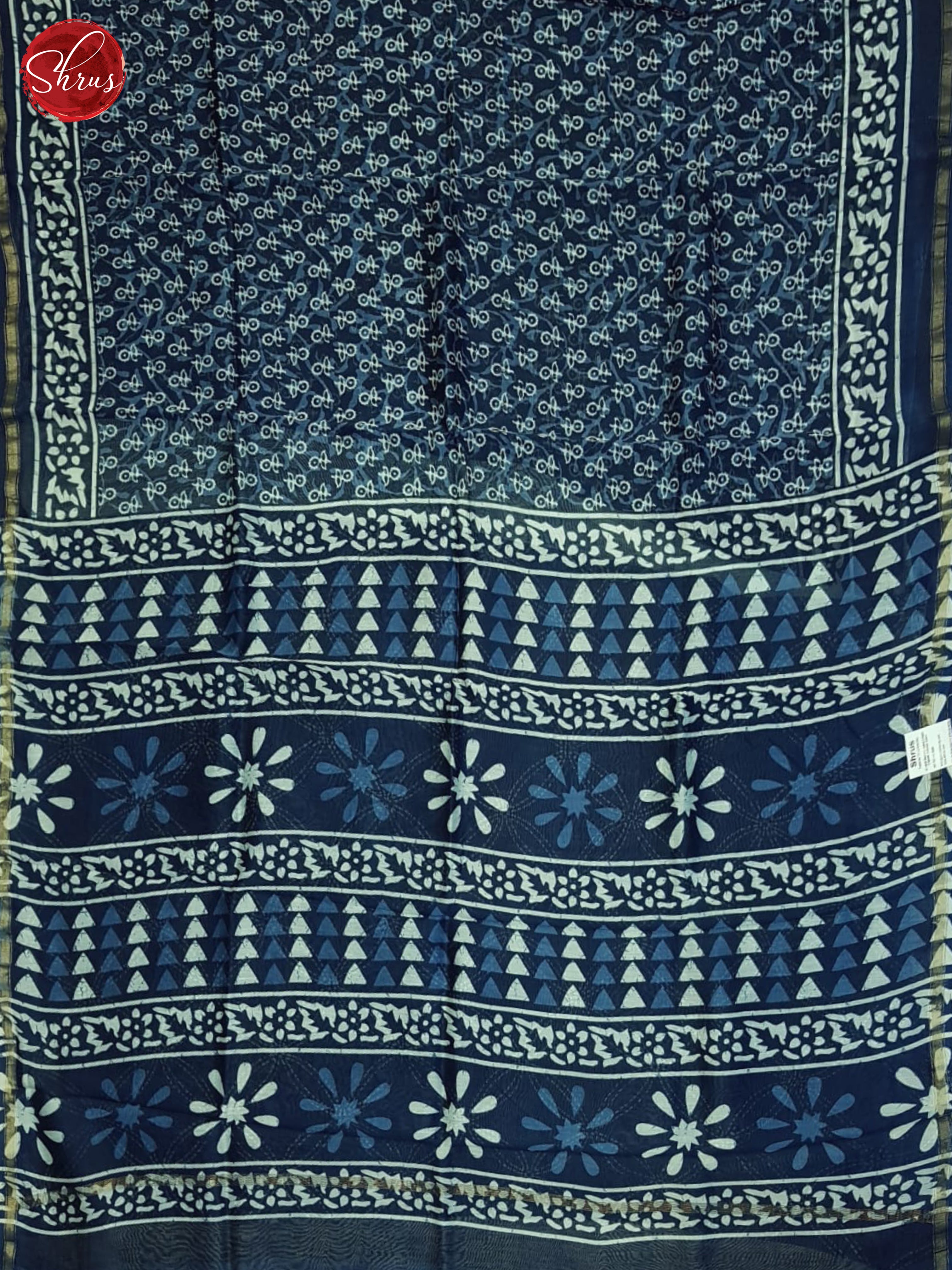 Blue(single tone)-Maheshwari Silk Cotton Saree - Shop on ShrusEternity.com