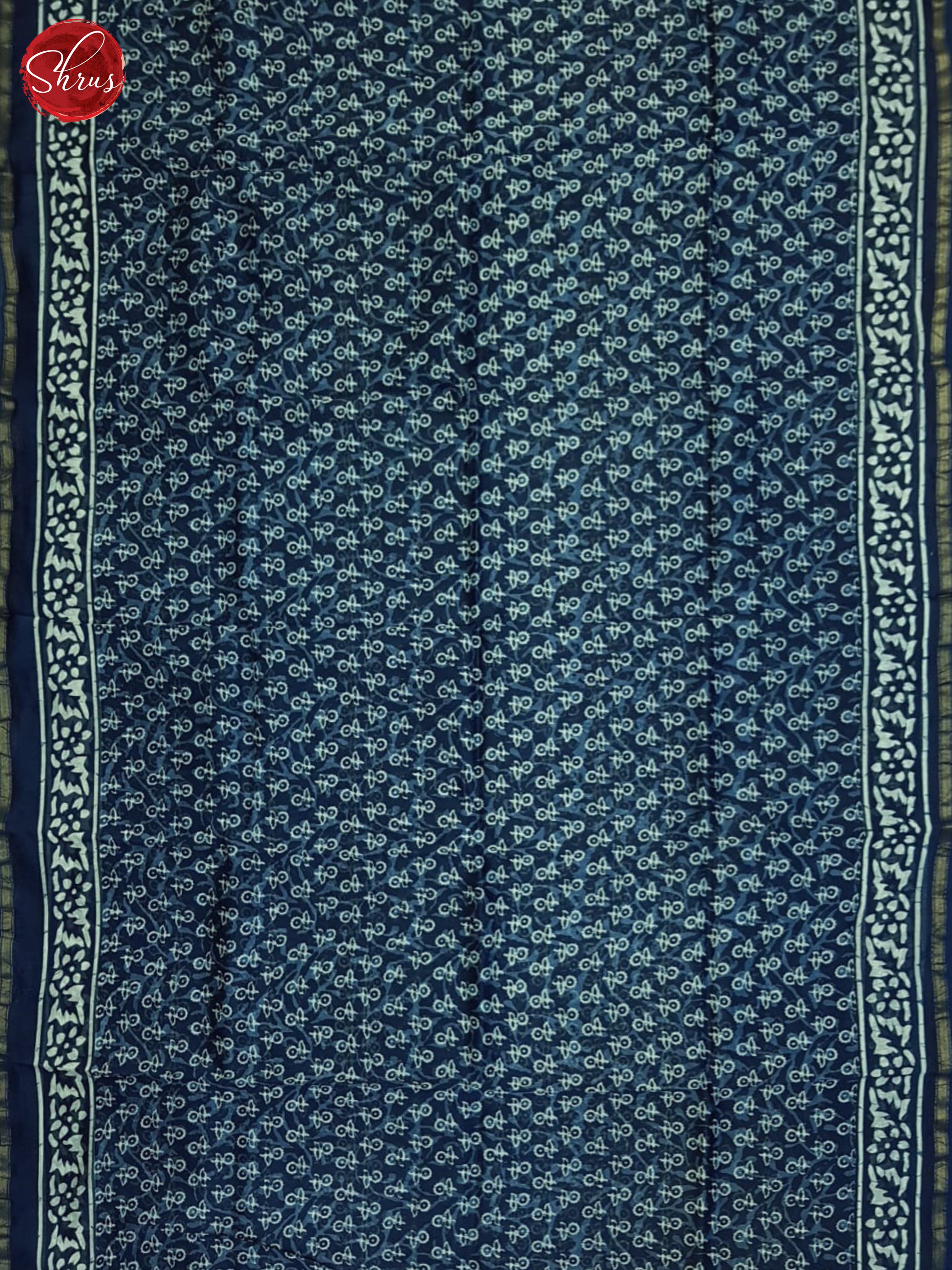Blue(single tone)-Maheshwari Silk Cotton Saree - Shop on ShrusEternity.com