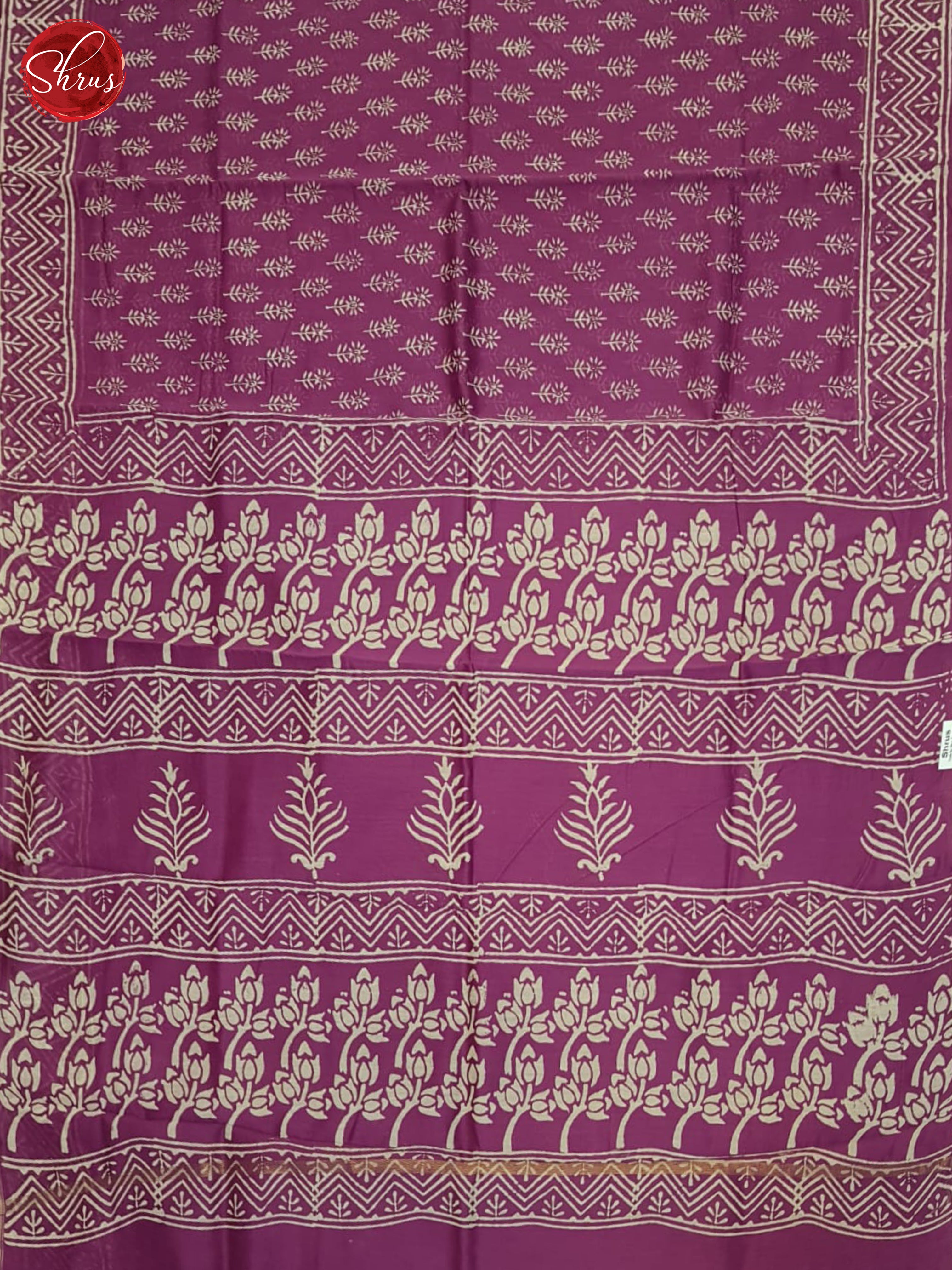 Pink(Single Tone)-Maheshwari Silk Cotton Saree - Shop on ShrusEternity.com