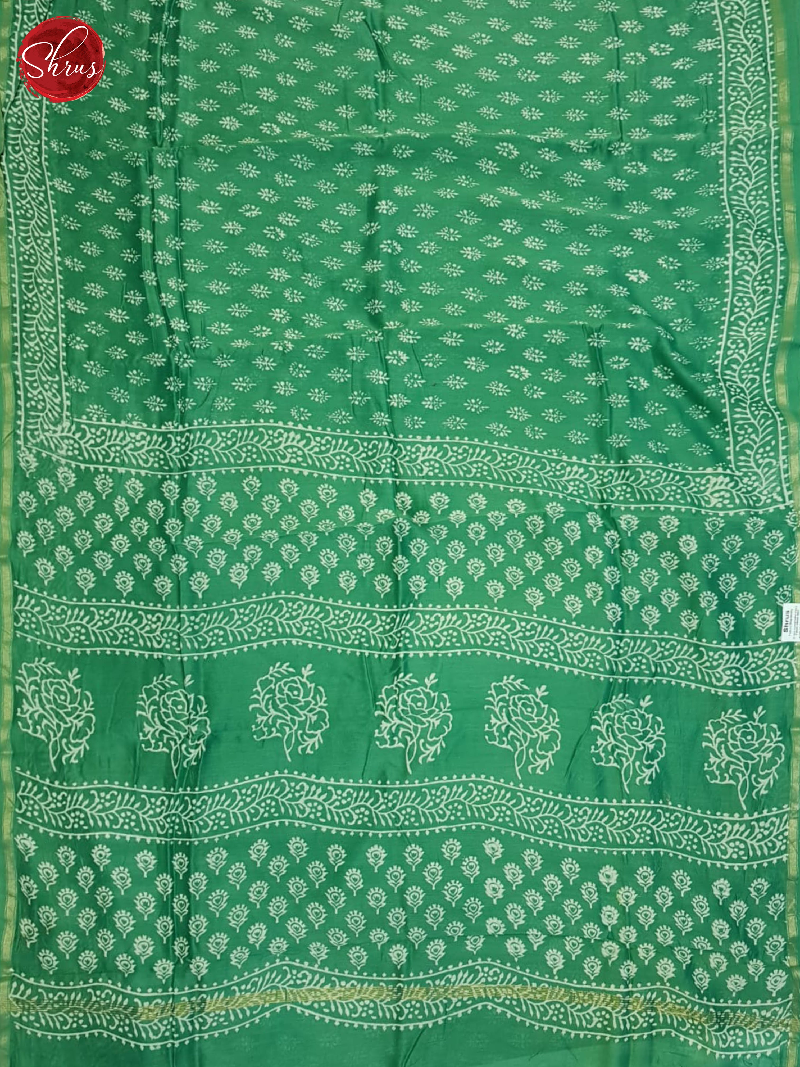 Green(Single Tone)- Maheshwari Silk Cotton Saree - Shop on ShrusEternity.com