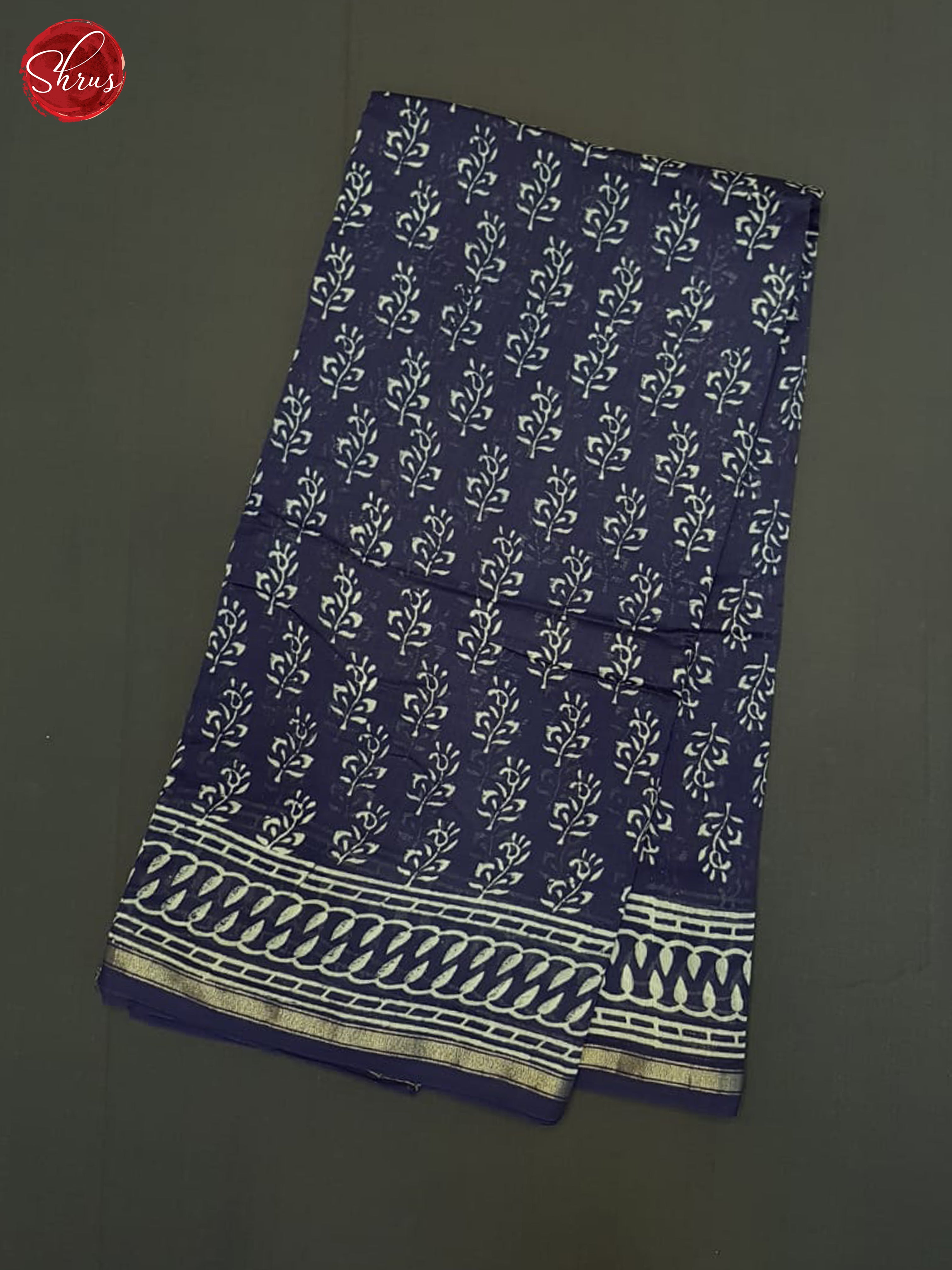 Blue(Single tone)-Maheshwari Silk Cotton Saree - Shop on ShrusEternity.com
