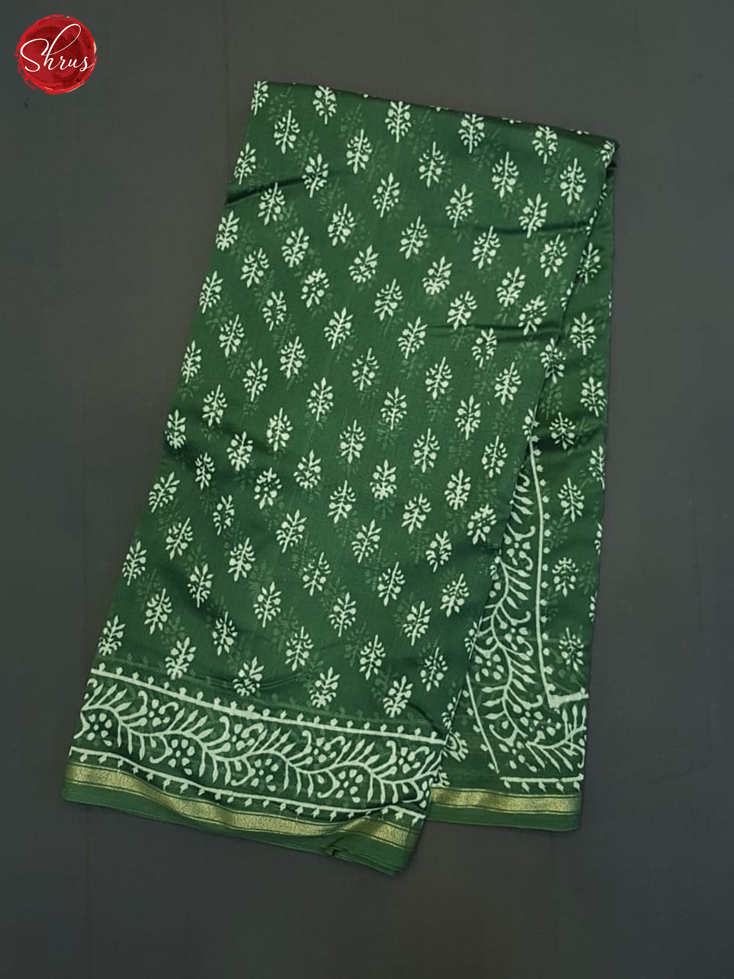 Green(Single Tone)- Maheshwari SIlk Cotton saree - Shop on ShrusEternity.com