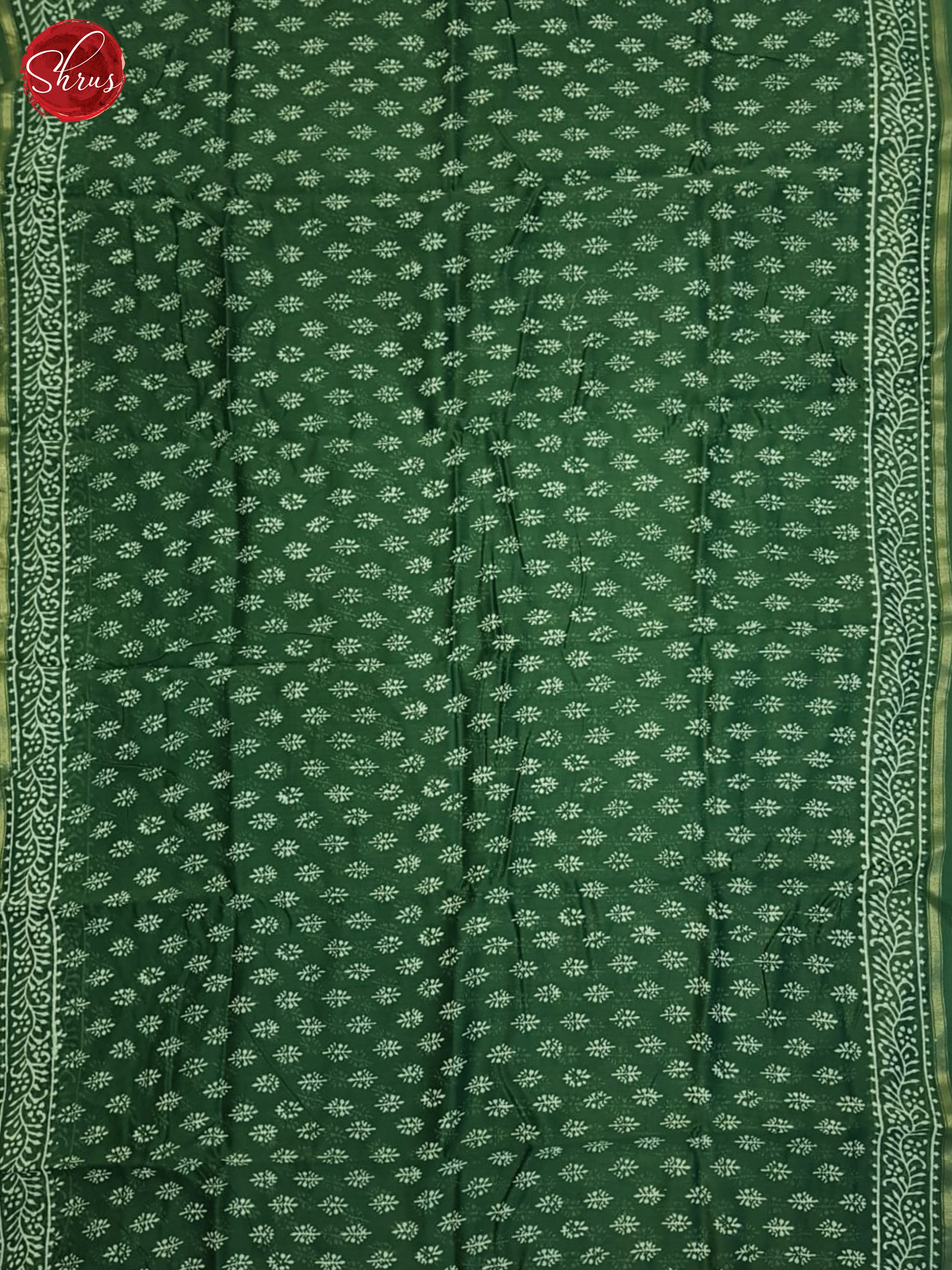 Green(Single Tone)- Maheshwari SIlk Cotton saree - Shop on ShrusEternity.com