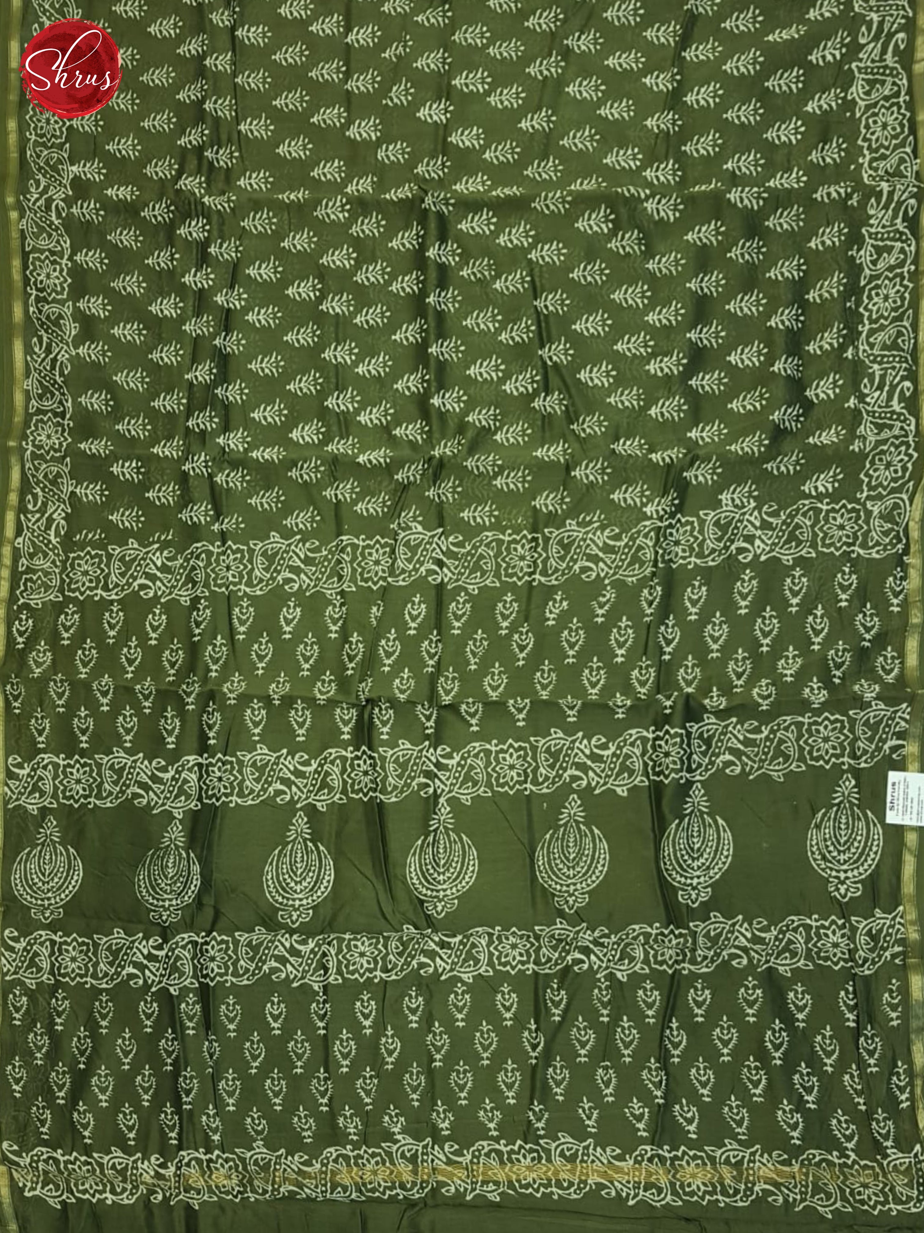 Green(SIngle Tone)- Maheshwari Silk Cotton saree - Shop on ShrusEternity.com